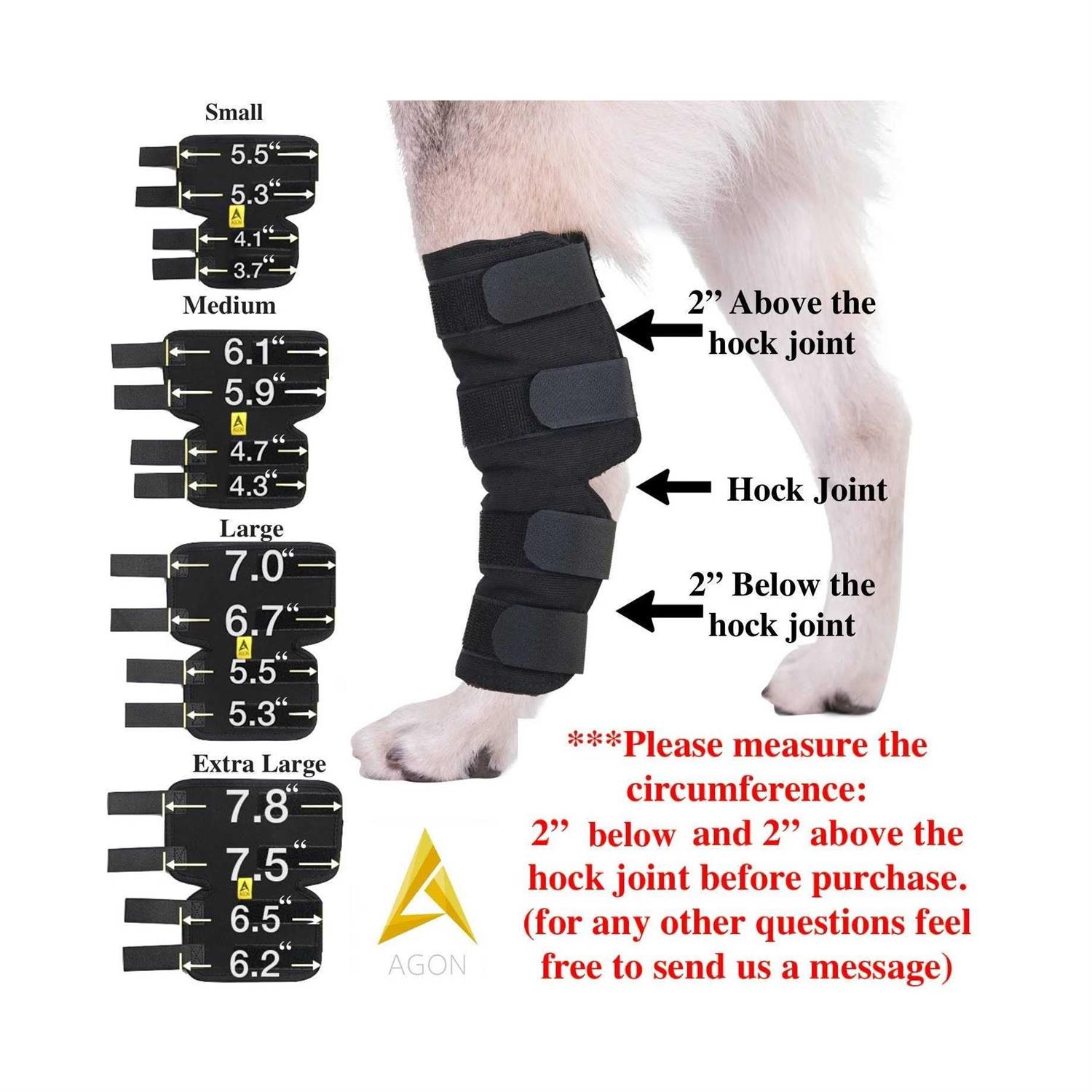 Agon canine Dog Hock Brace Rear Leg Joint Wrap Protects Wounds as They Heal, compression Wrap, Heals and Prevents Injuries and Sprains Helps - Healthber
