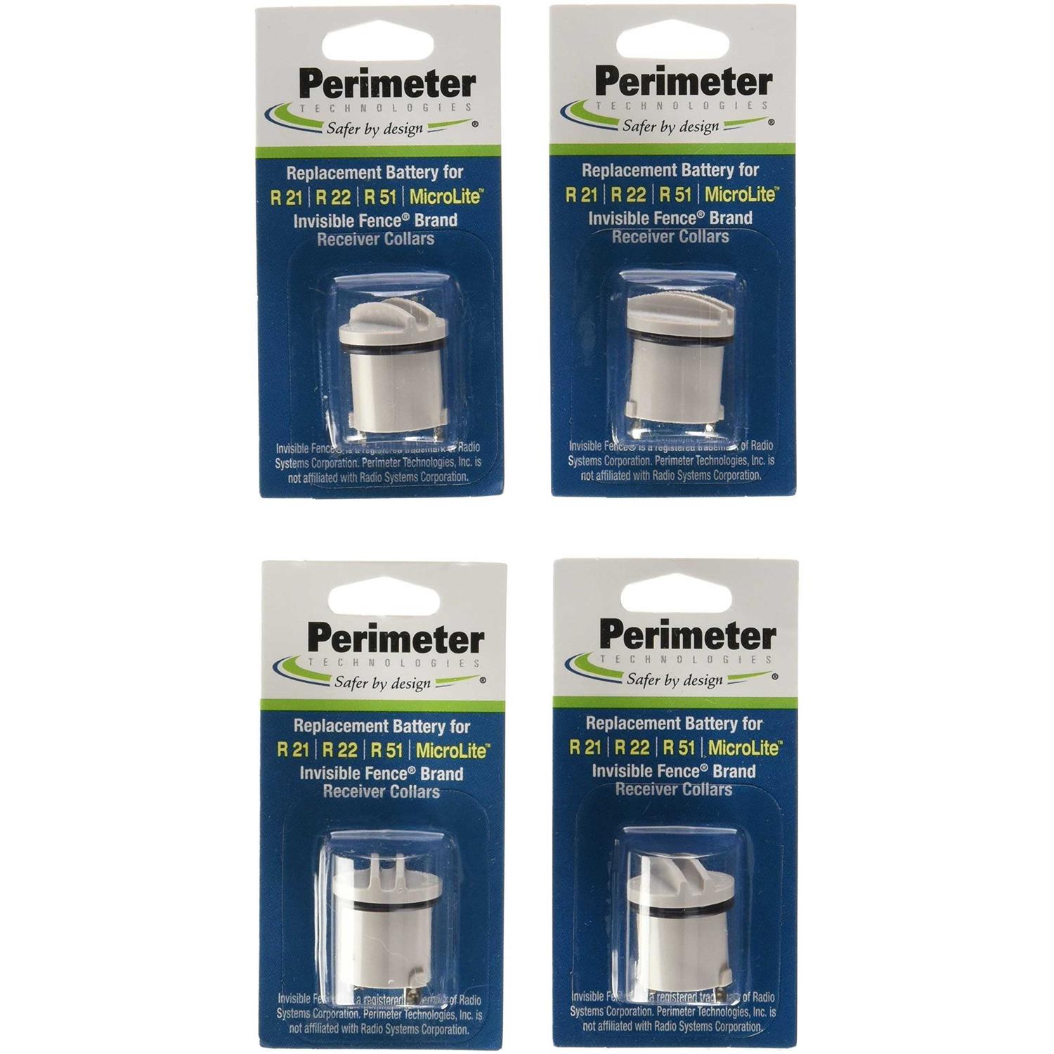 Perimeter Technologies Four Pack Dog Fence Batteries for Invisible Fence R21 or R51 Receiver Collars - Healthber