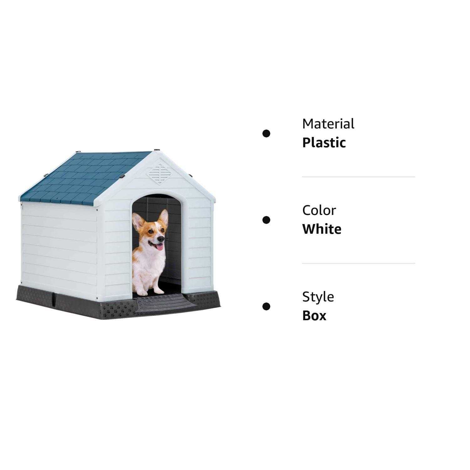 Bestpet Large Dog House Insulated Kennel Durable Plastic Dog House for Small Medium Large Dogs Indoor Outdoor Weather & Water Resistant Pet - Healthber