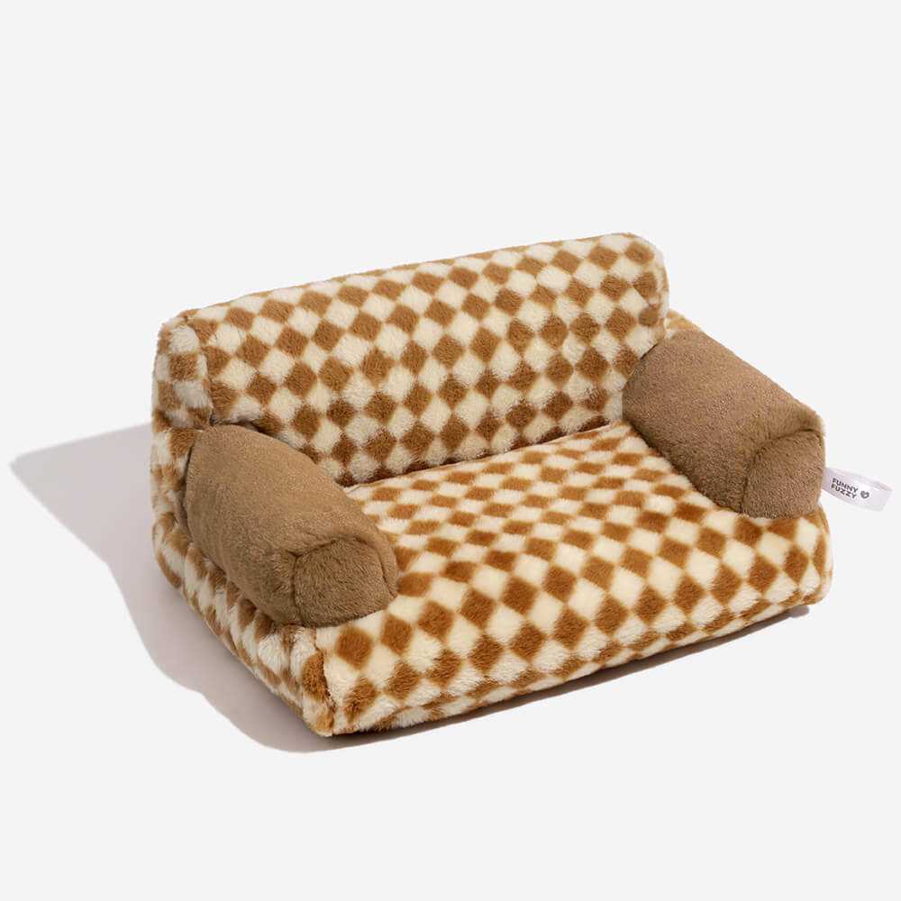 FunnyFuzzy Plaid Dog & Cat Couch Bed Gift for Dog - Healthber