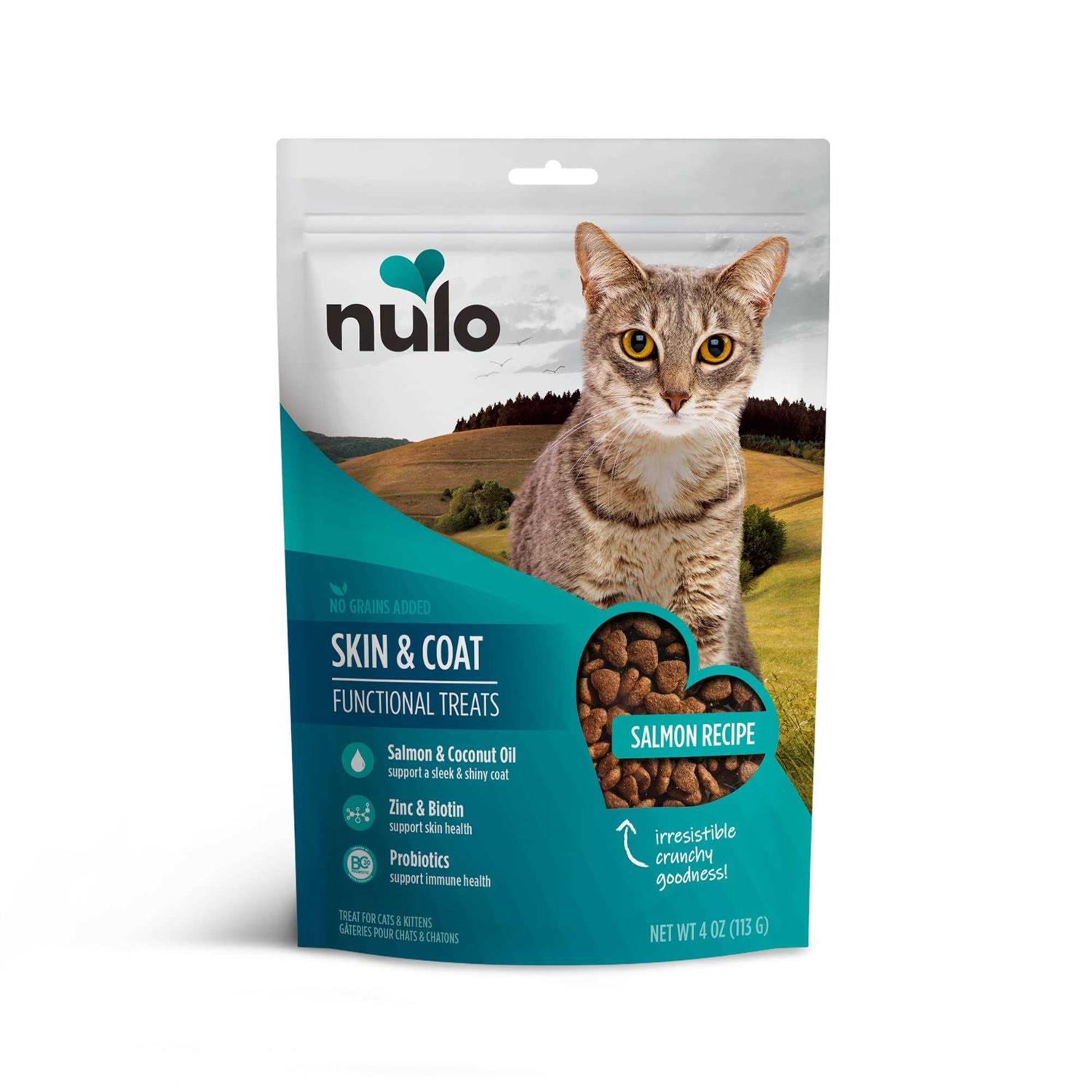 Nulo Skin & Coat Salmon Functional Cat Treats 4oz - Healthber