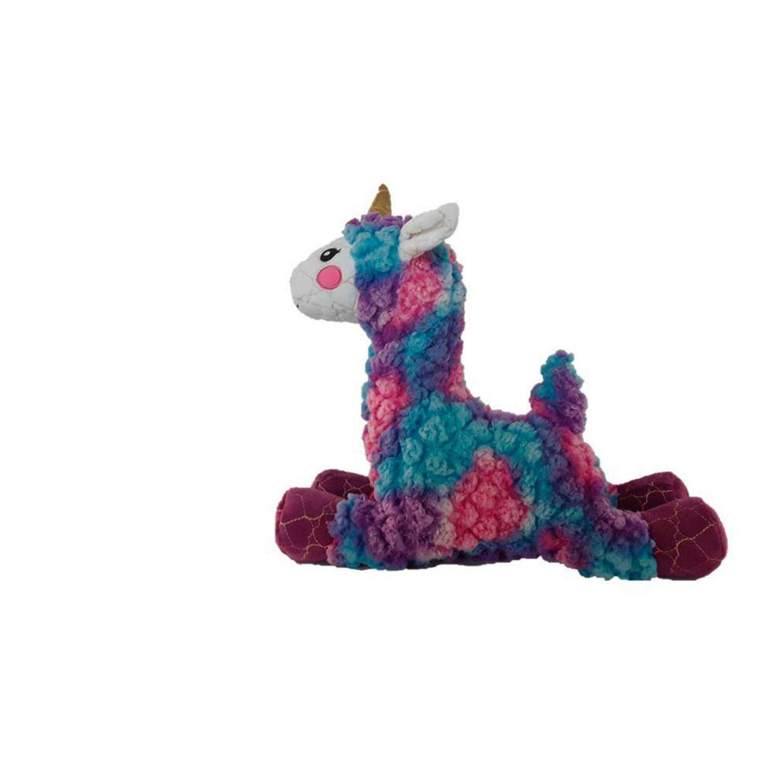 Leaps & Bounds Ruffest & Tuffest Llama-corn Tough Plush Dog Toy with Kevlar Stitching - Healthber