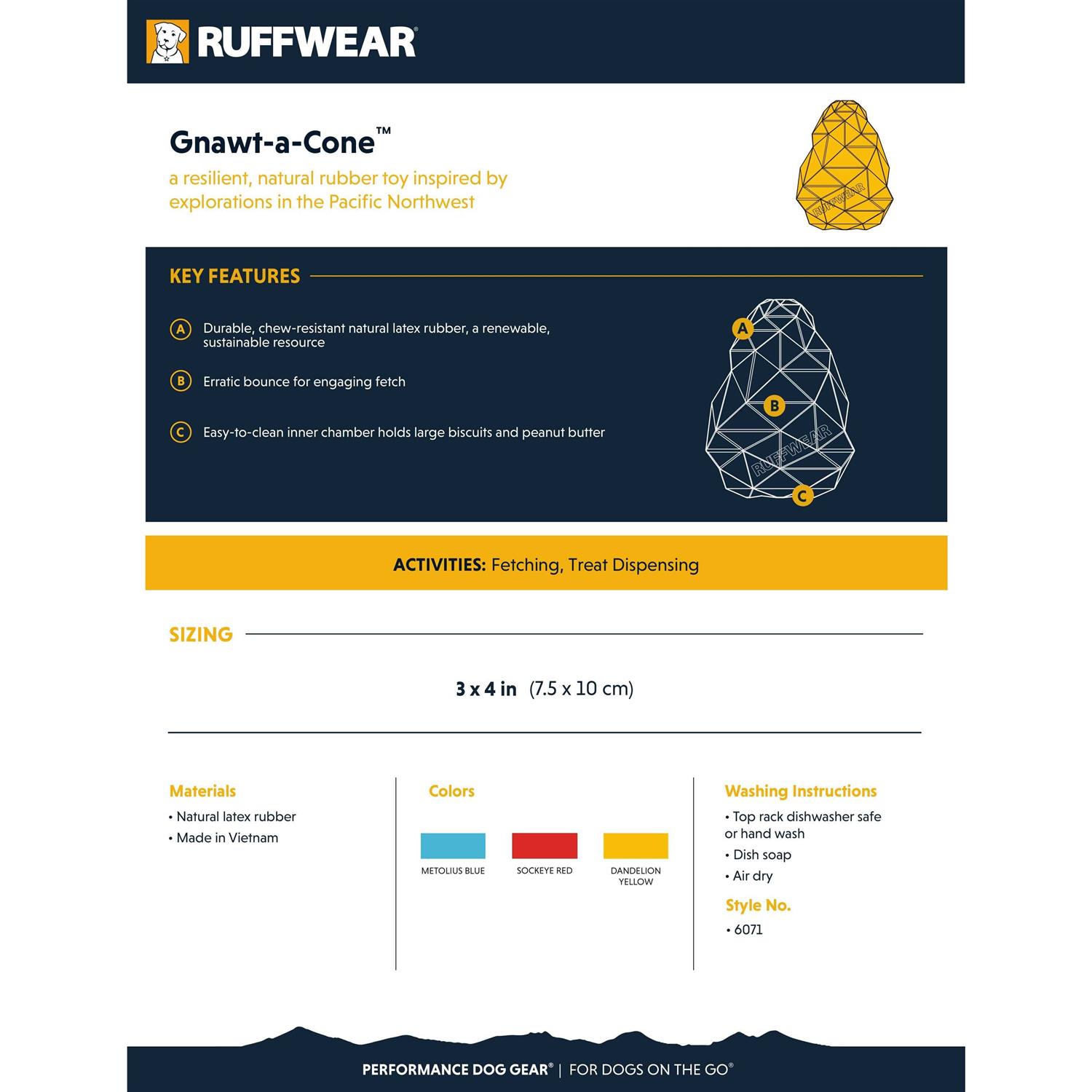 Gnawt-a-Cone Toy Ruffwear - Healthber