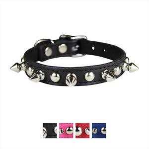 Leather Brothers Inc. 6079-bk14 Black Signature Leather Spike and Stud Dog Collar - Healthber
