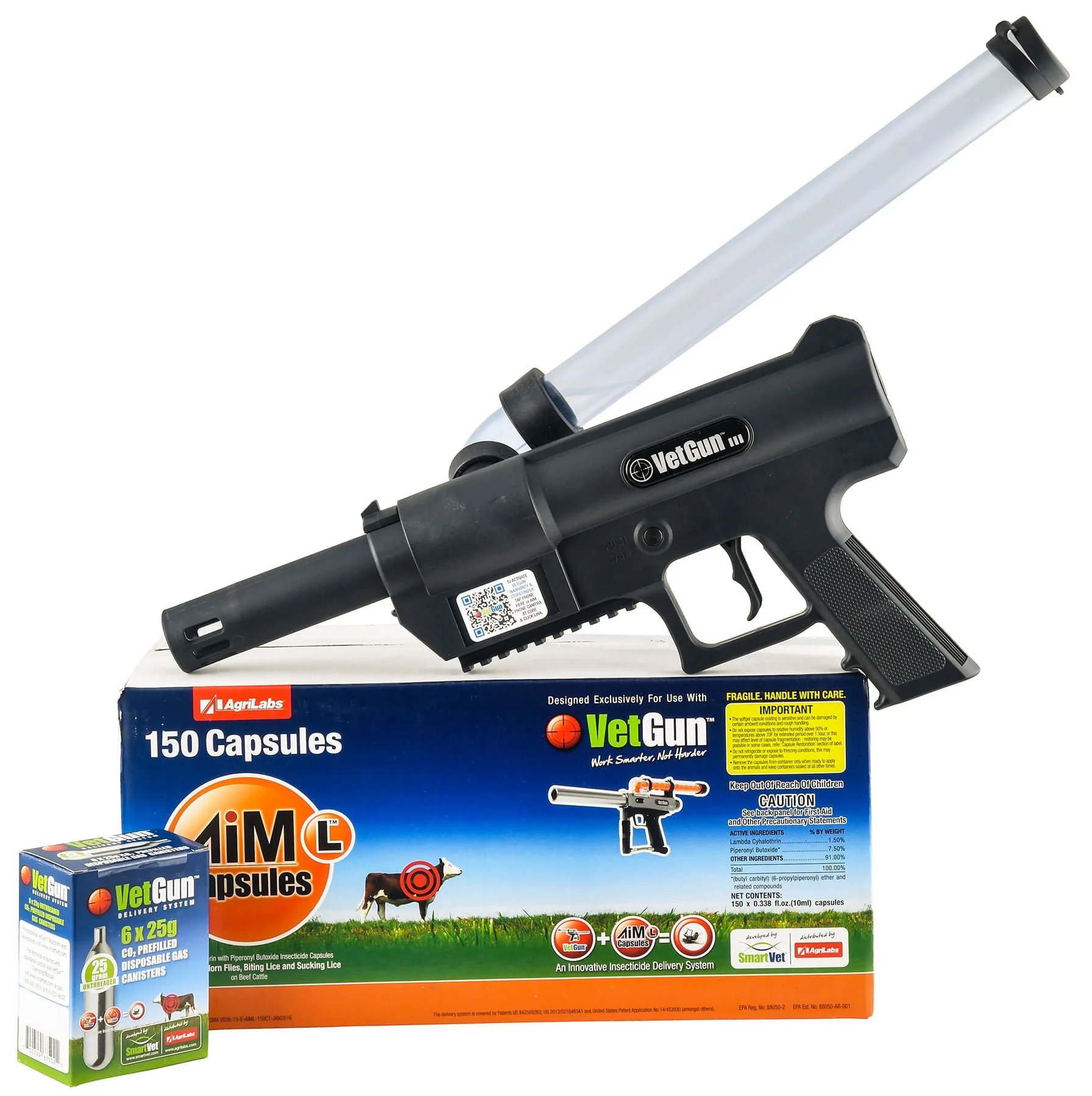 VetGun III AiM-L Cattle Insecticide Delivery System - 150 Cow Producer Kit - Healthber