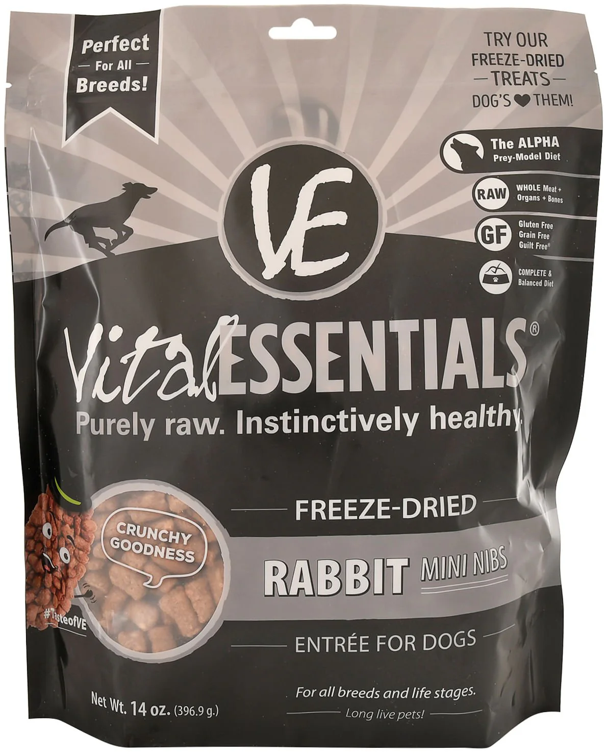 Vital Essentials Freeze-Dried Rabbit Mini Nibs Dog Food - Healthber