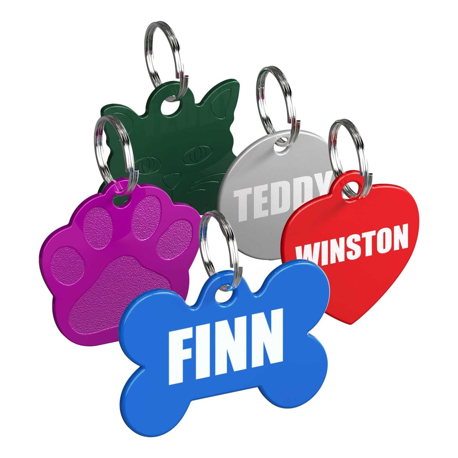 Pet ID Tag Custom for Dog Cat Personalized Many Shapes and Colors to Choose from - Healthber