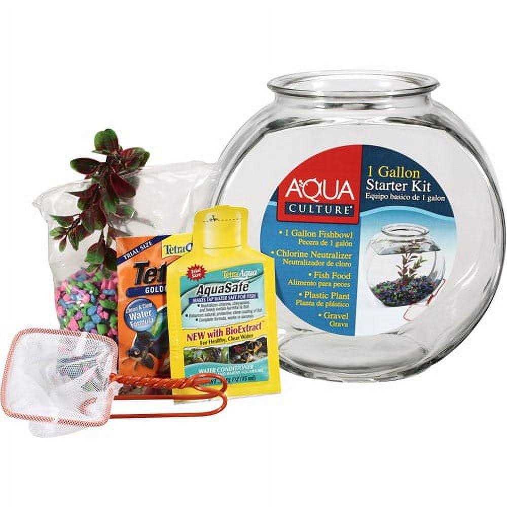 Aqua Culture Glass Fish Bowl with Starter Kit - Healthber