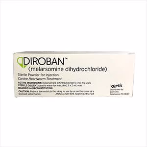 Rx Diroban (melarsomine dihydrochloride) Canine Heartworm Treatment, 5 x 50mg Vials - Healthber