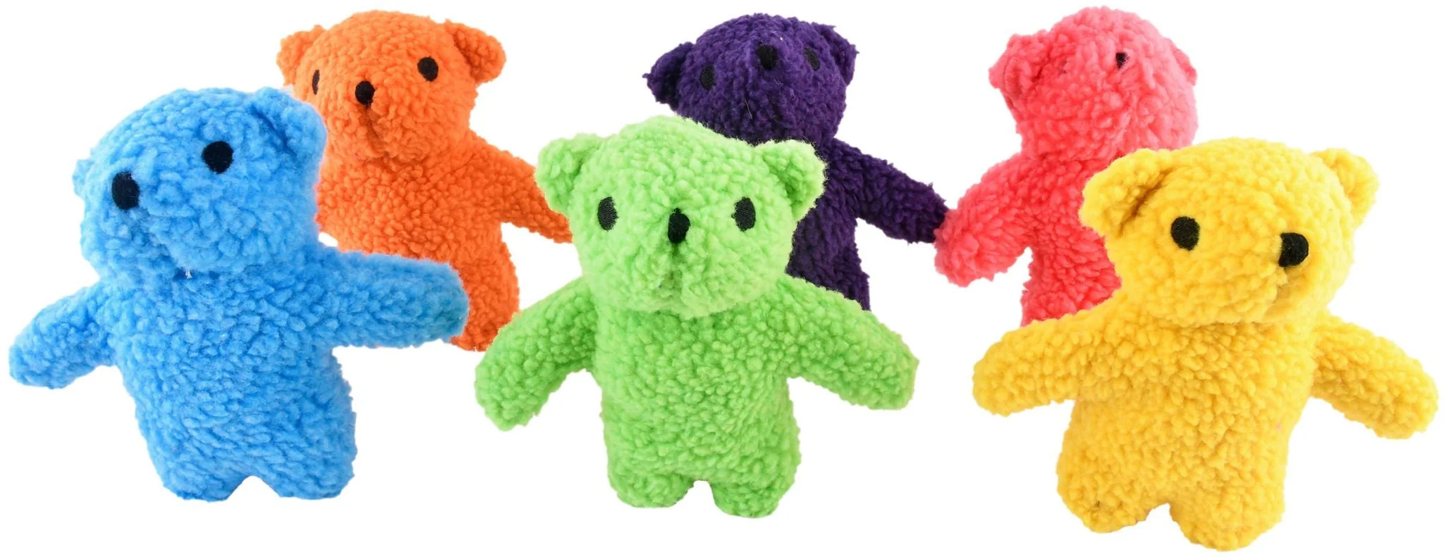 Fleecy Bear Plush Squeaker Dog Toys, 6 pk - Healthber