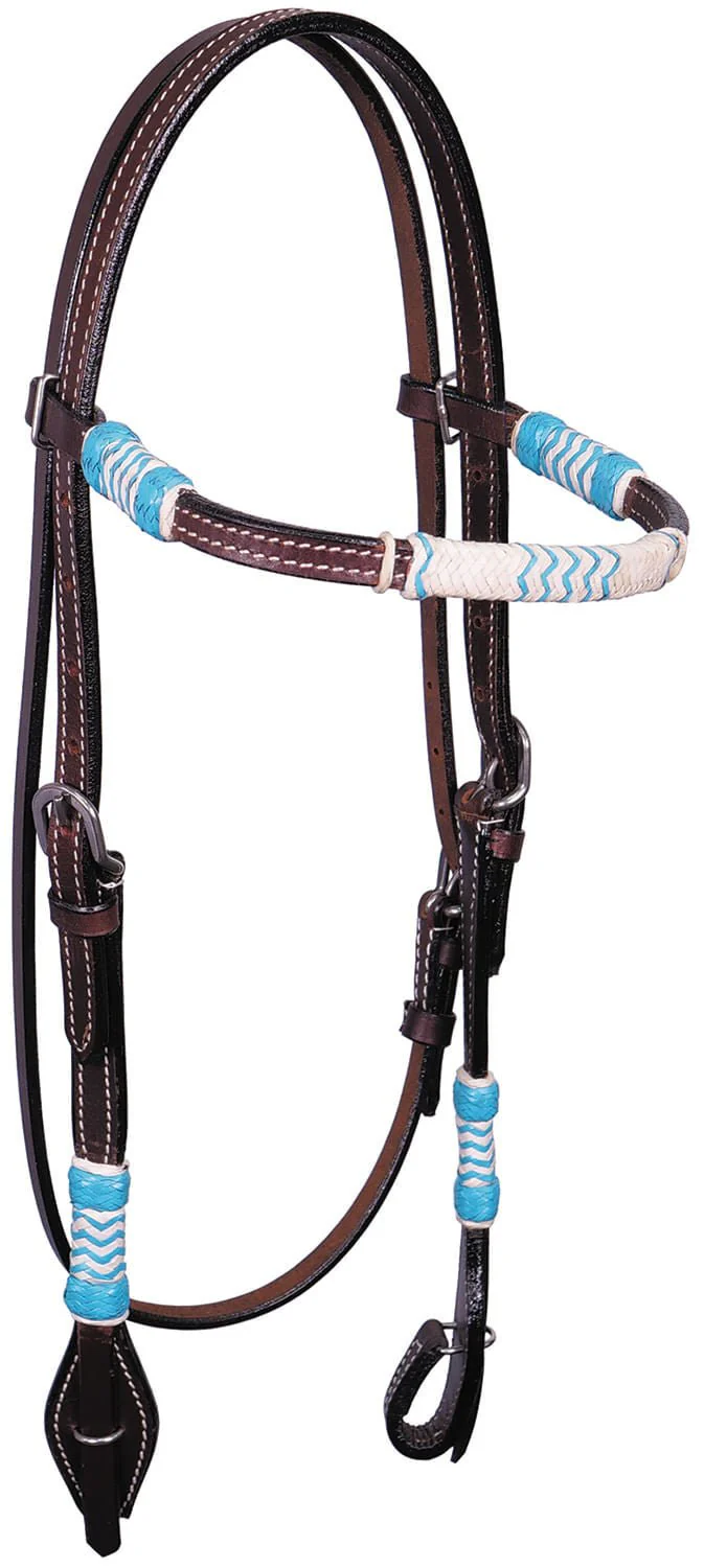 Buffalo Leather Sante Fe Browband Headstall, Full Size - Healthber