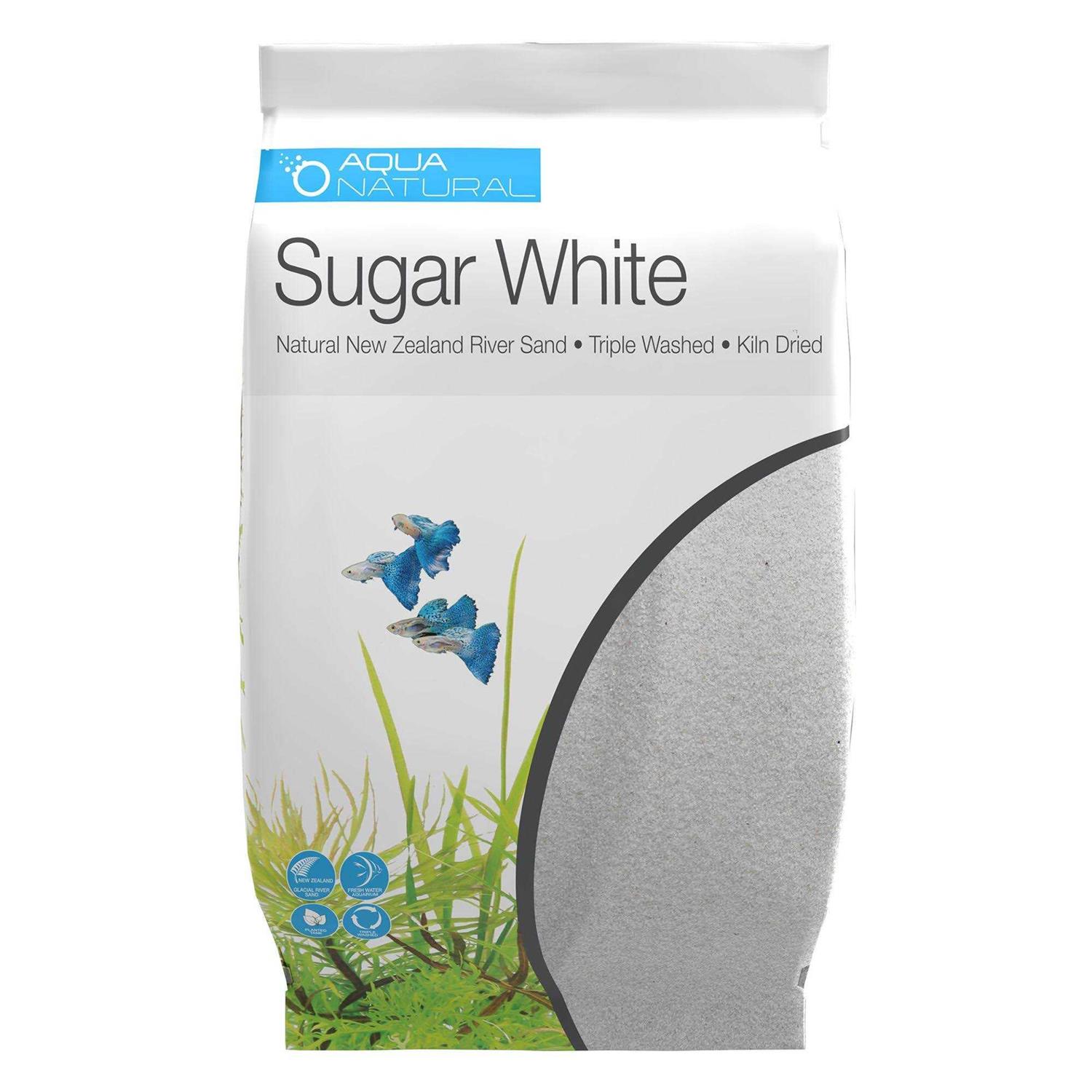 Aqua Natural Sugar White Sand 10lb Substrate for Aquascaping, Aquariums, Vivariums and Terrariums - Healthber