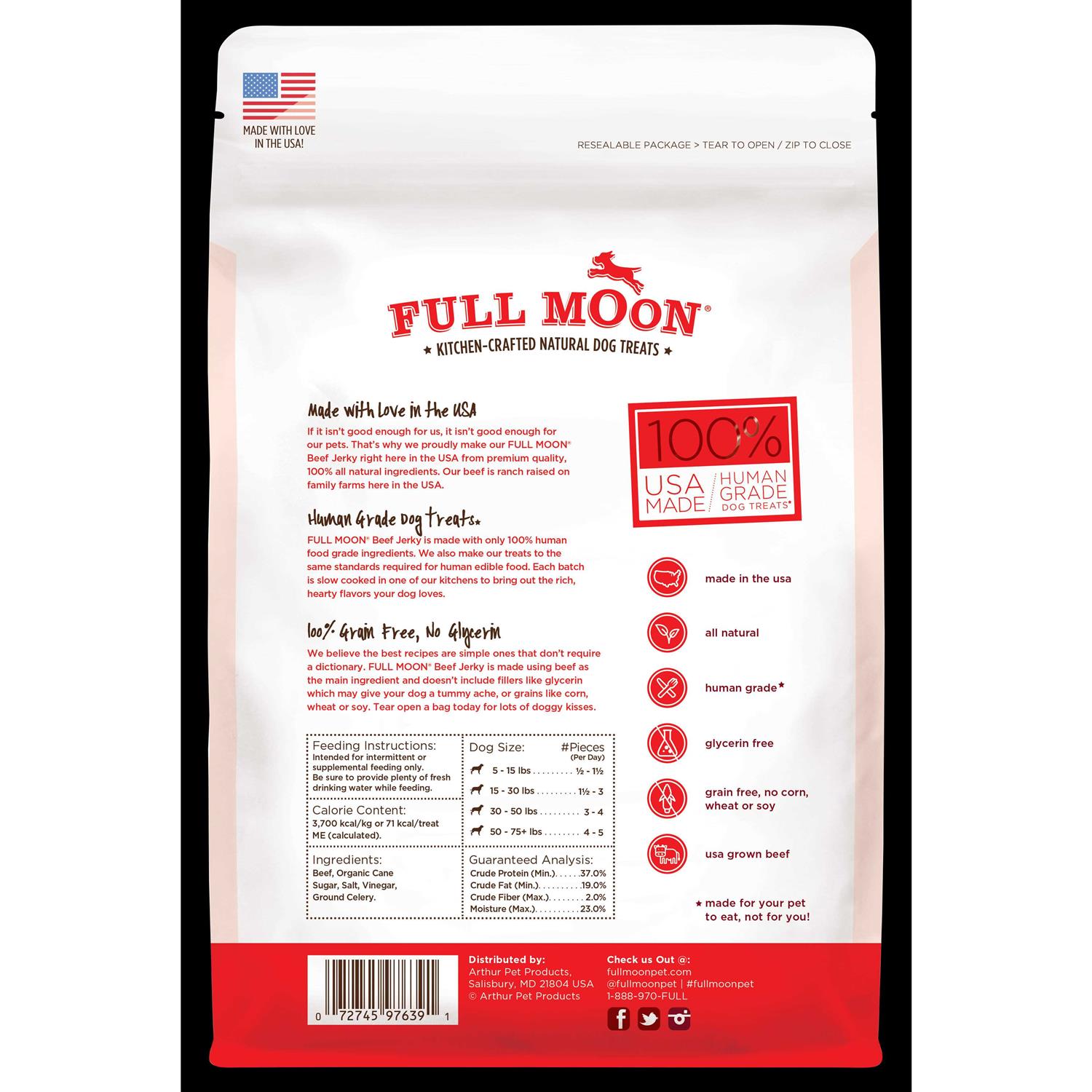 Full Moon Beef Jerky Dog Treats - Healthber