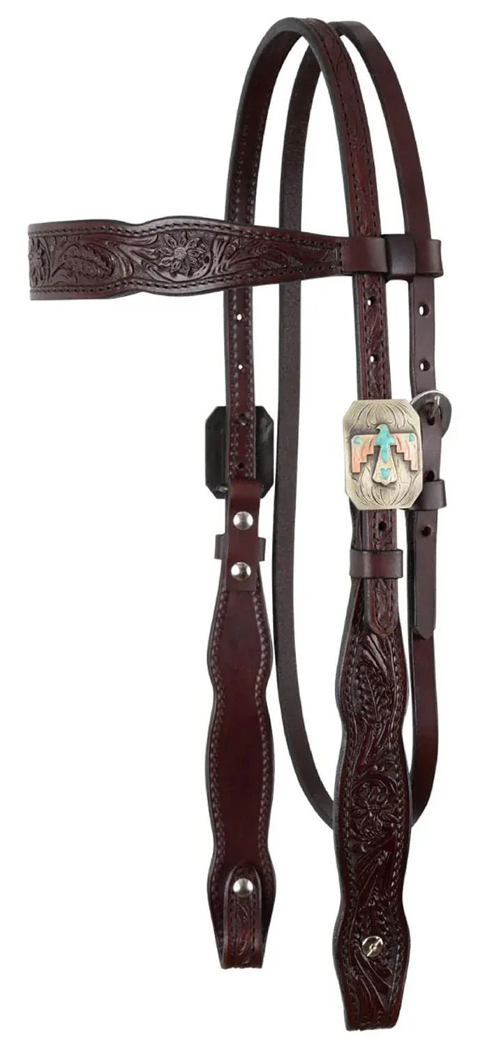 Circle Y Great Oak Browband Headstall, Full - Healthber