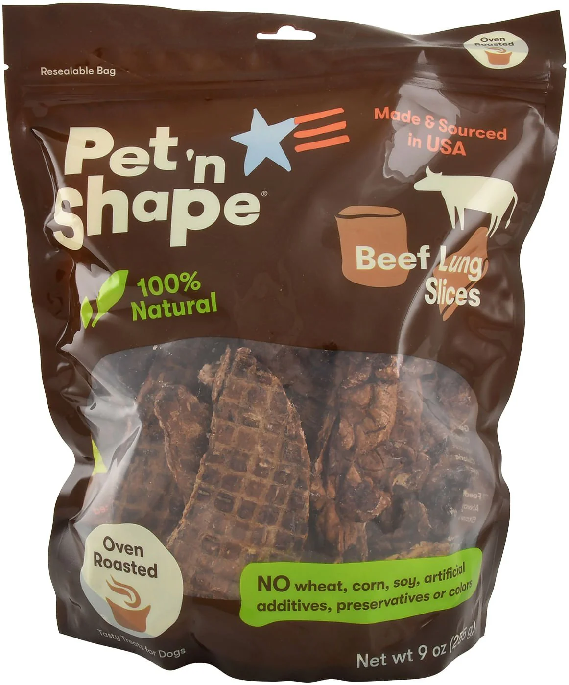 Pet 'n Shape Roasted Beef Lung Treats - Healthber