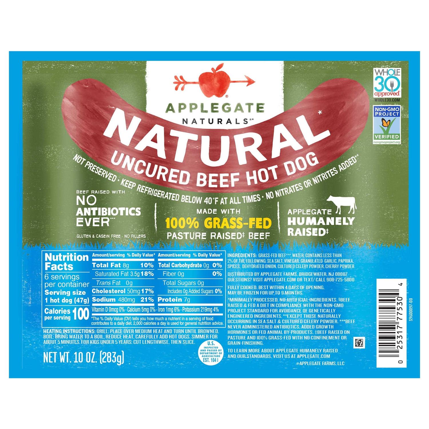 Applegate Natural Uncured Beef Hot Dog - Healthber