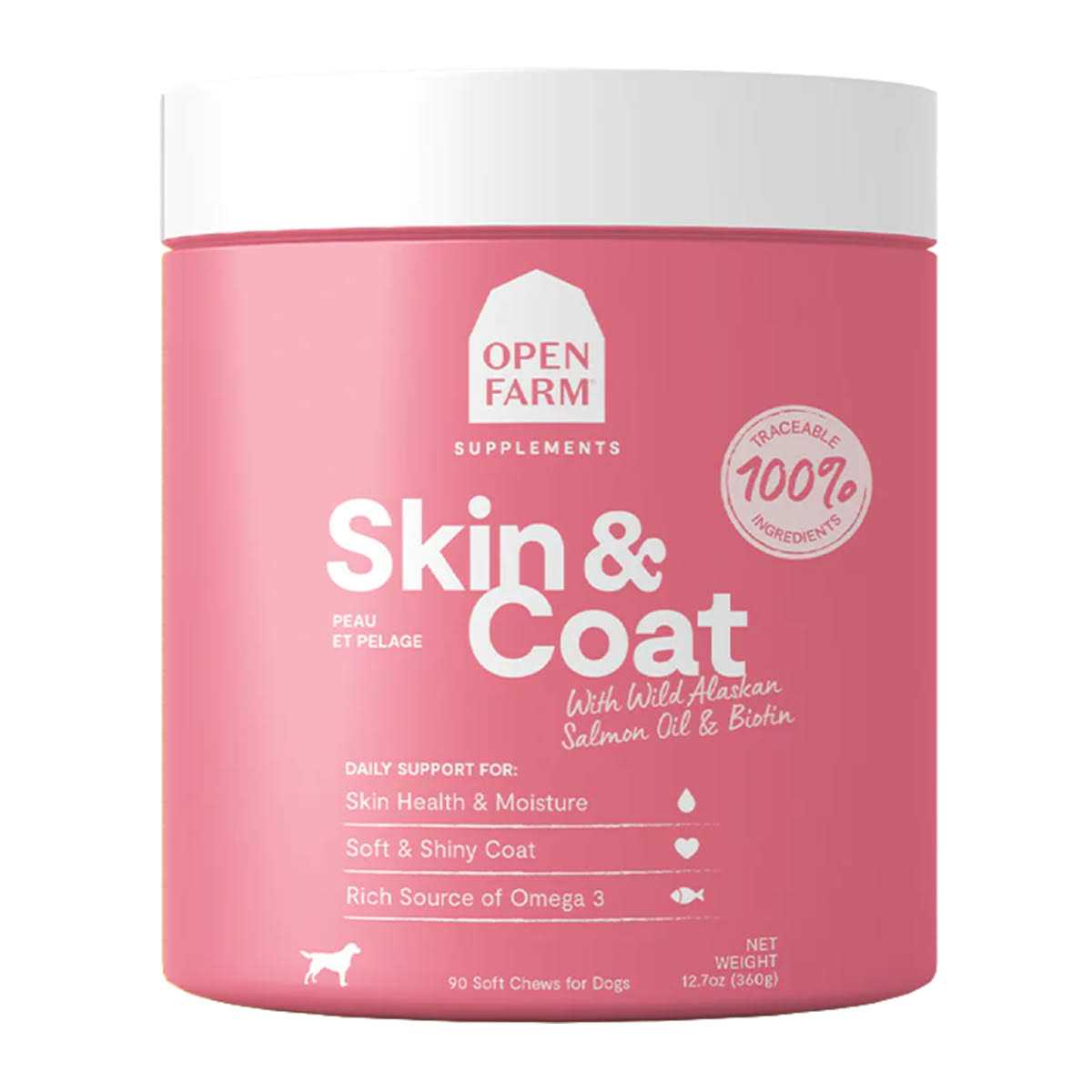 Open Farm Skin & Coat Supplement Chews for Dogs - Healthber