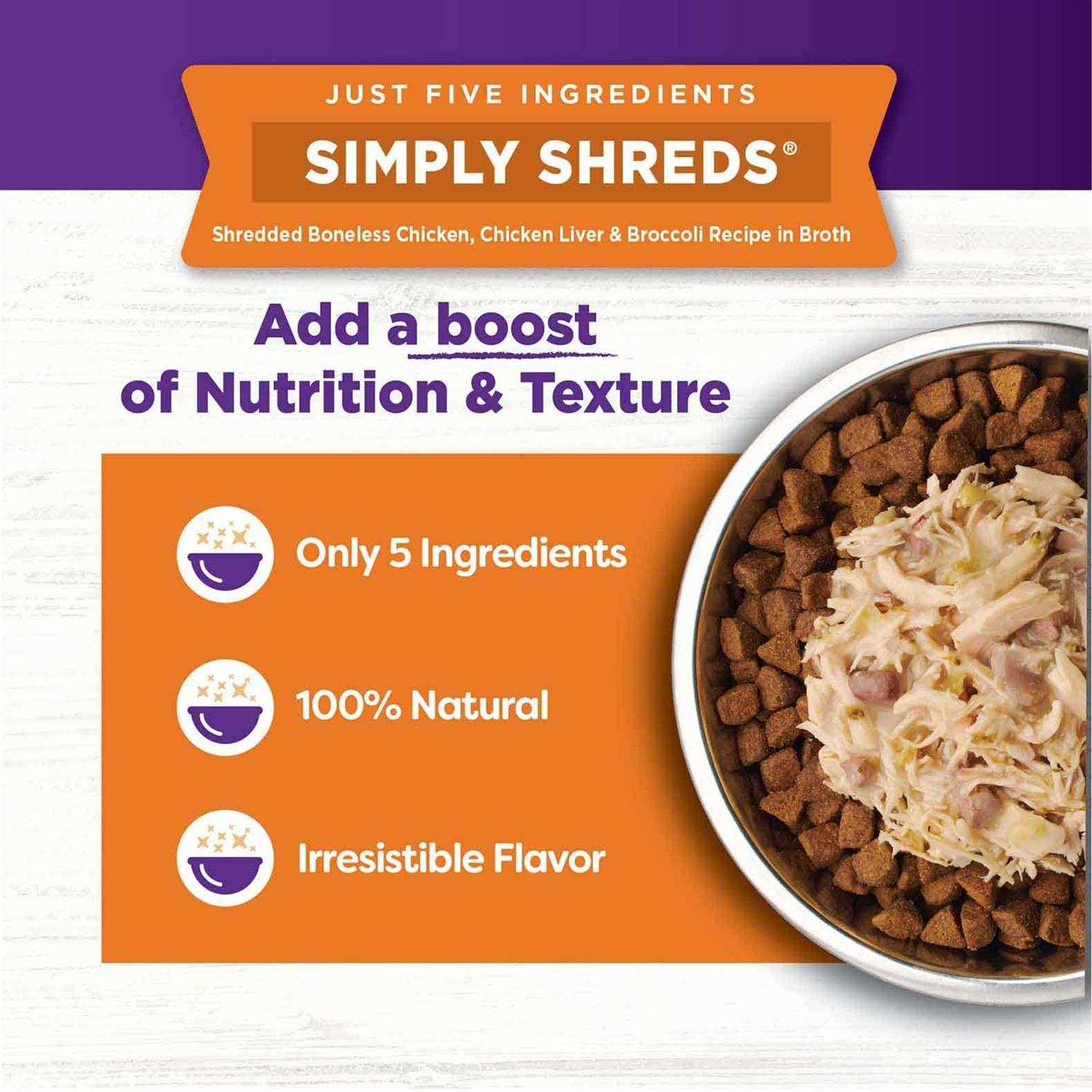 Wellness Core Simply Shreds Natural Grain Free Chicken Wet Dog Food Topper - Healthber