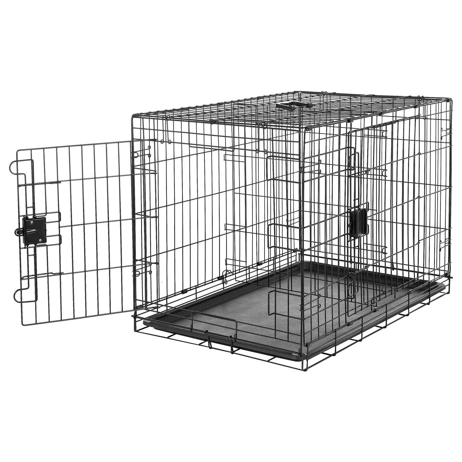 Amazon Basics Foldable Metal Wire Dog Crate with Tray - Healthber