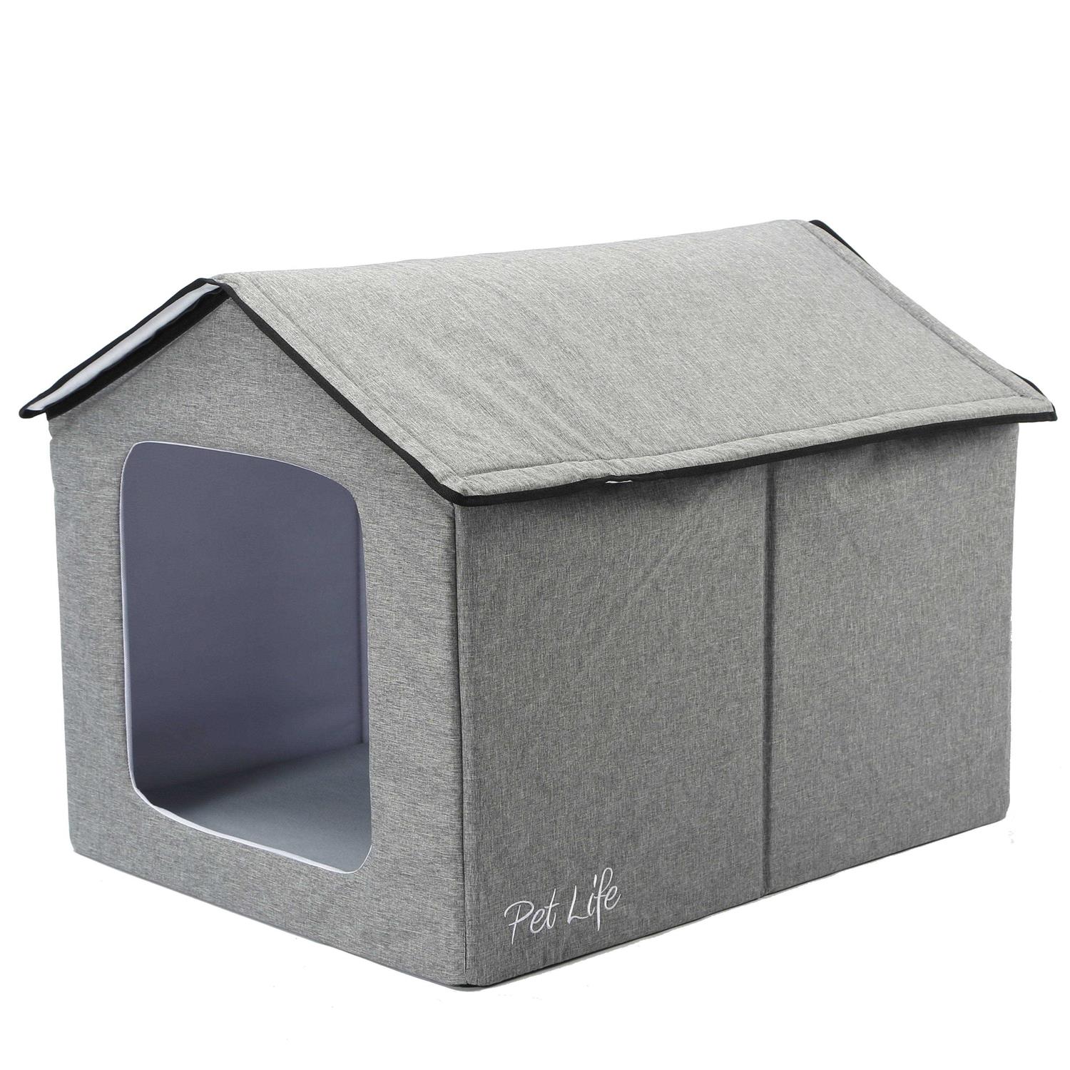 Pet Life Hush Puppy Electronic Heating and Cooling Smart Collapsible Pet House - Healthber