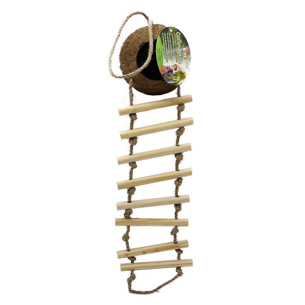 Penn Plax Coconut Coco Hide with Ladder - Healthber