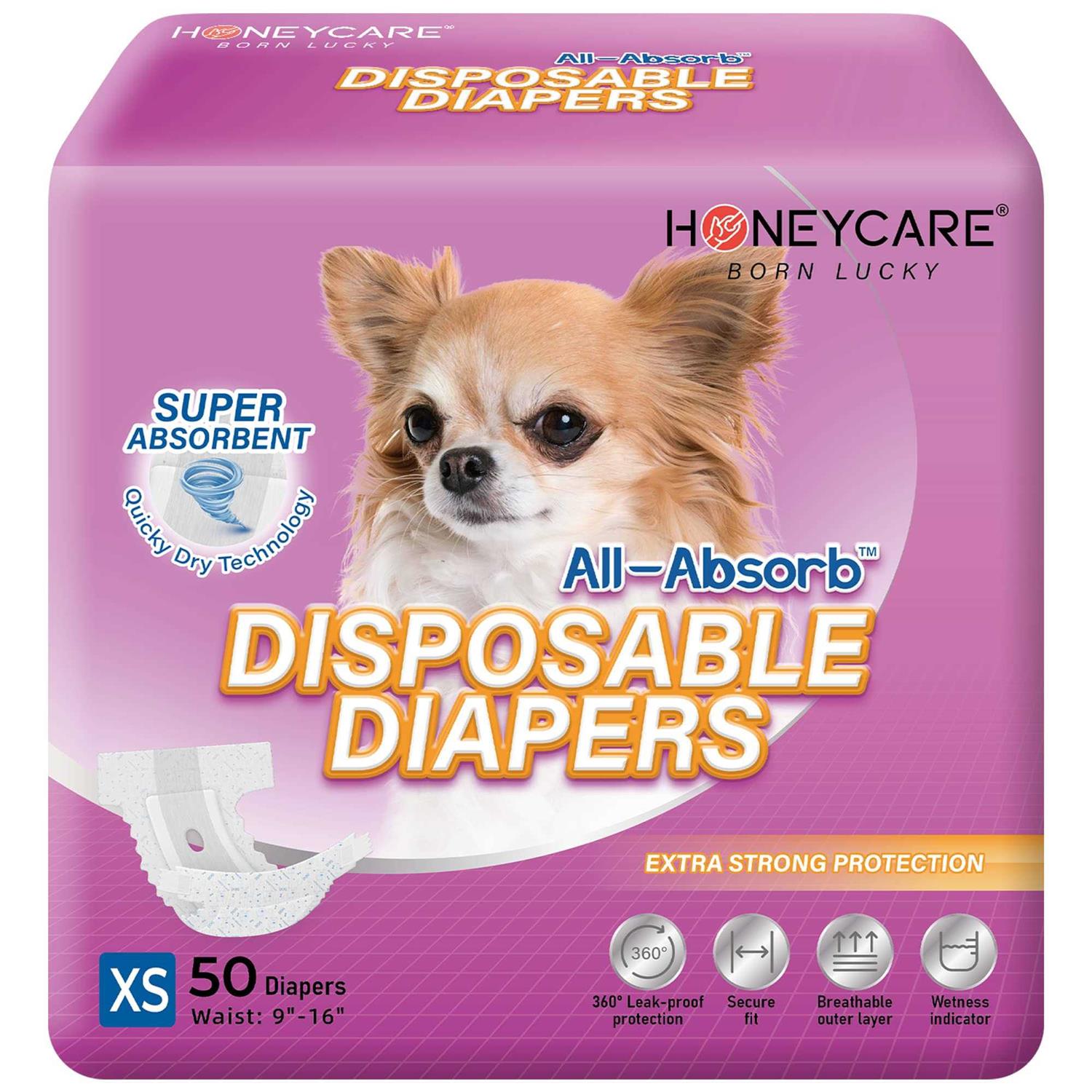 Honey Care All-Absorb Disposable Female Dog Diapers - Healthber