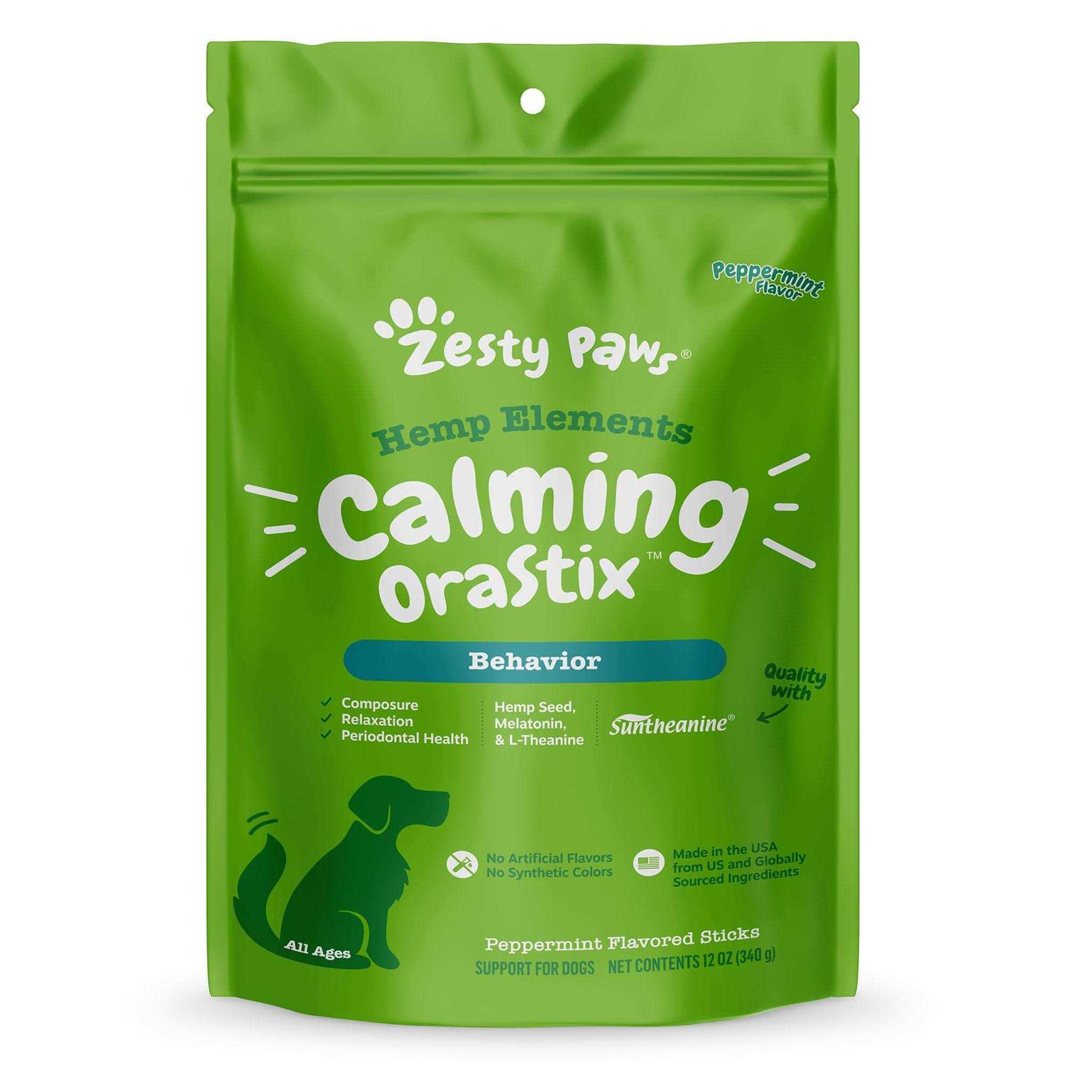 Zesty Paws Hemp Elements Calming OraStix for Dogs - Healthber
