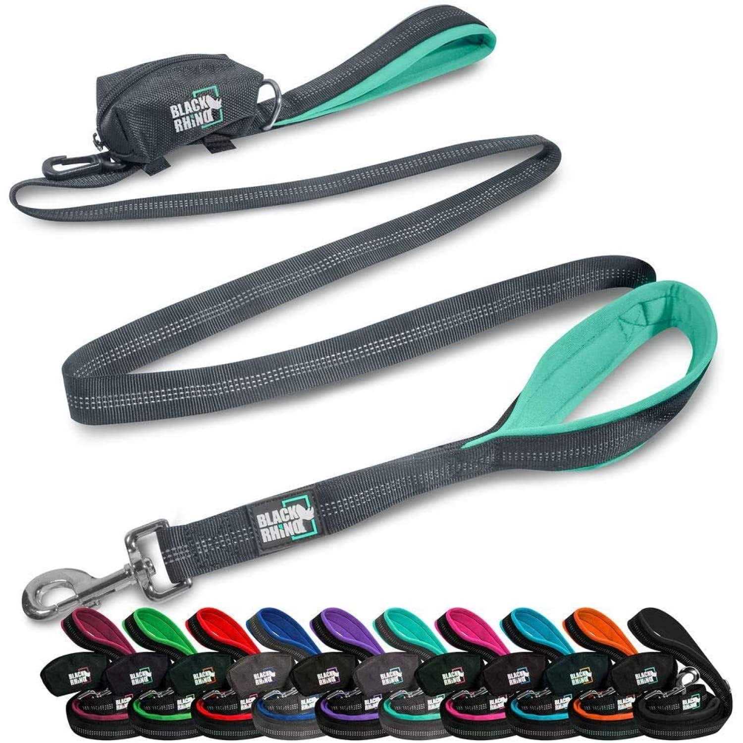 Black Rhino Dog Leash Heavy Duty Medium & Large Dogs Long Leashes - Healthber