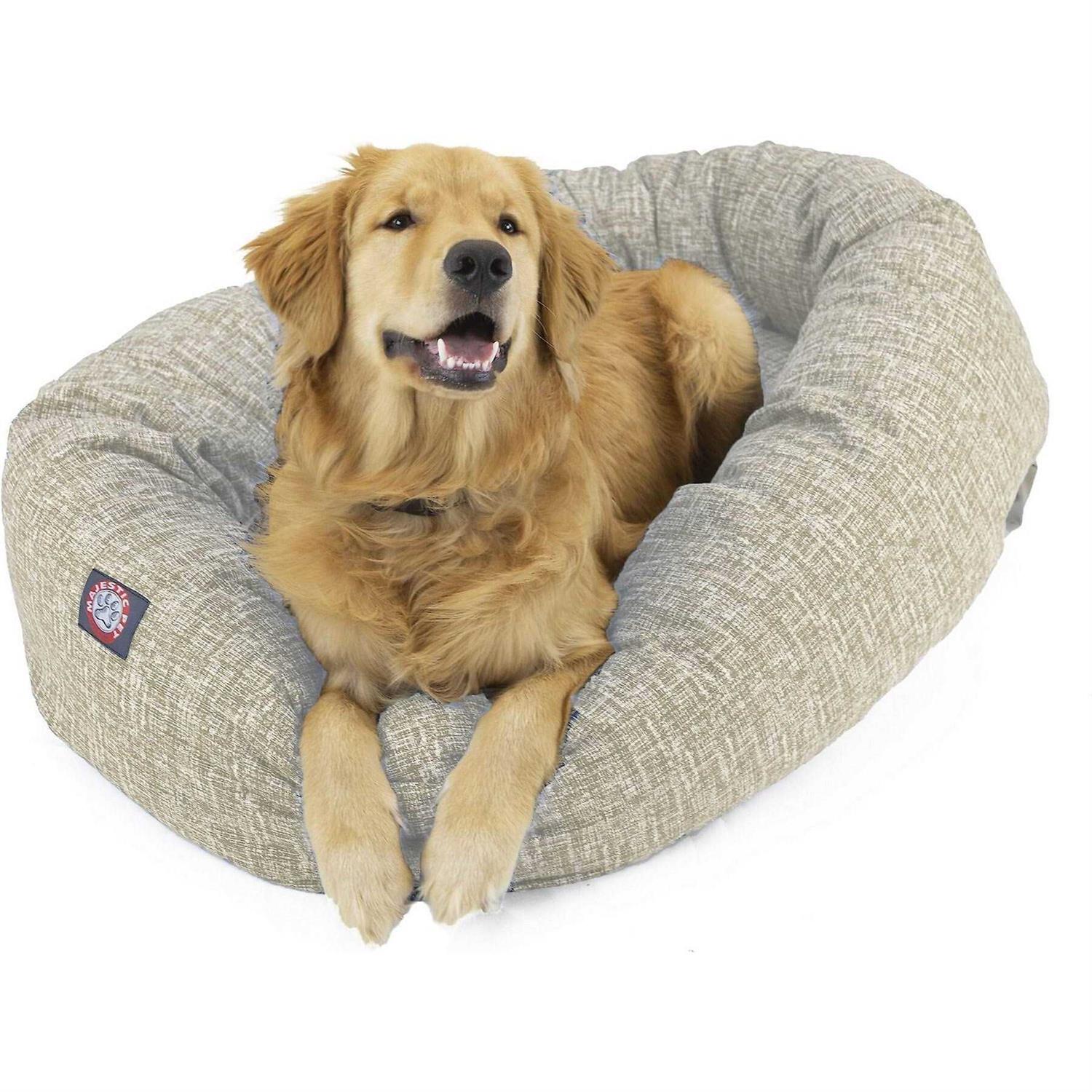 Majestic Pet Palette Heathered Sherpa Bagel Bolster Dog Bed - Healthber