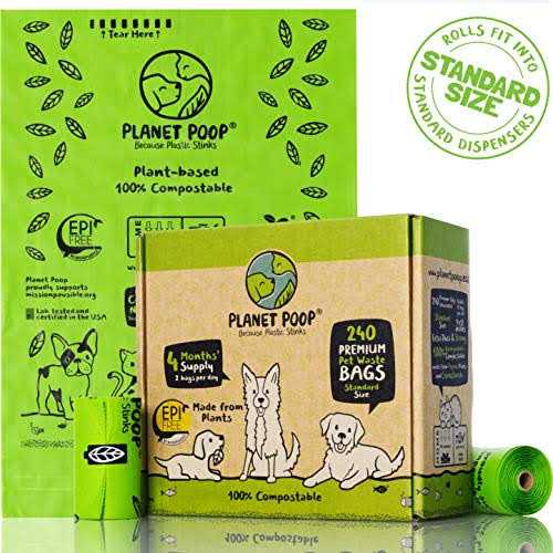 PLANET Poop Home Compostable Dog Poop Bags Pet Waste Bags on Refill Rolls - Healthber