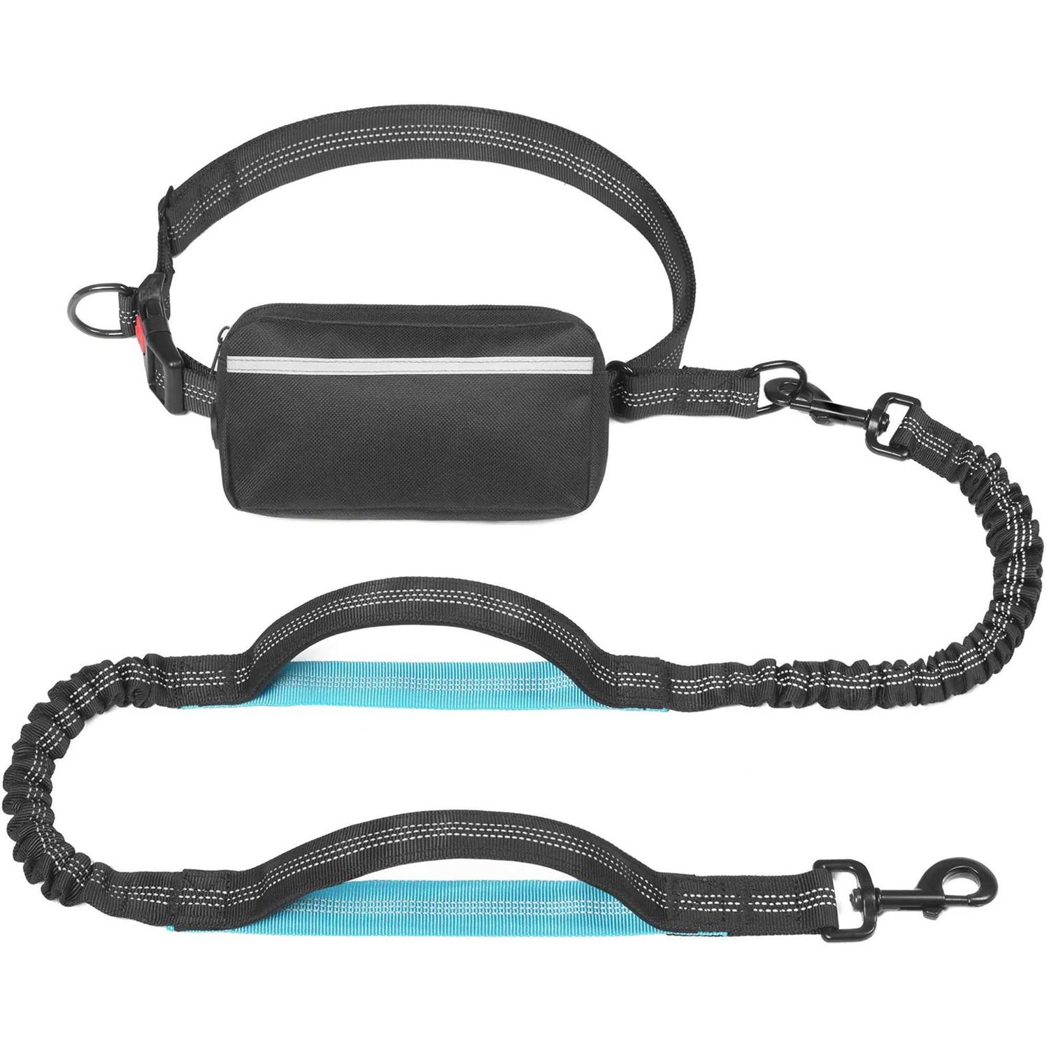 iYoShop Hands Free Dog Leash with Zipper Pouch, Dual Padded Handles and Durable Bungee for Walking, Jogging and Running Your Dog - Healthber