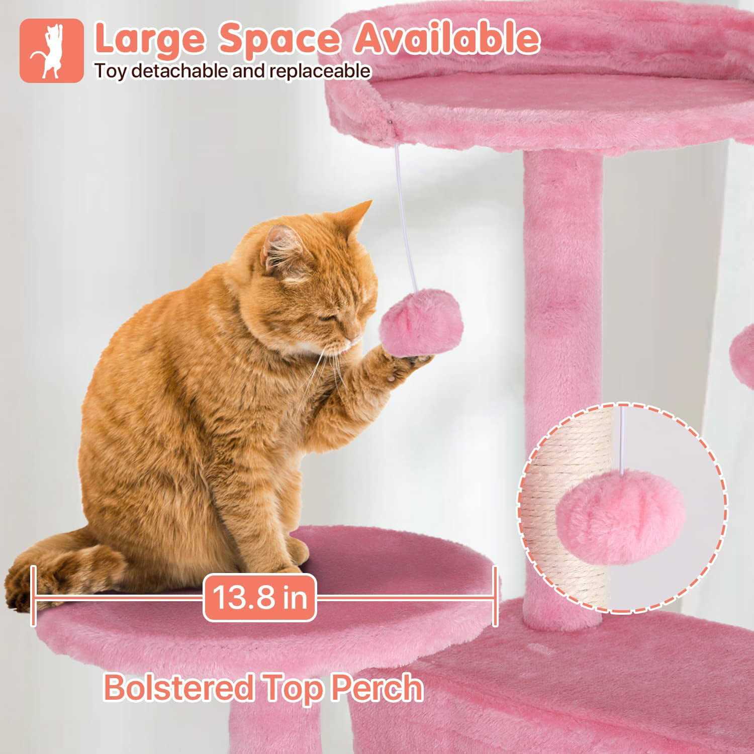 Niamvelo 54-in Double Condo Cat Tree Tower Playhouse with Scratching Post & Perch for Indoor - Healthber