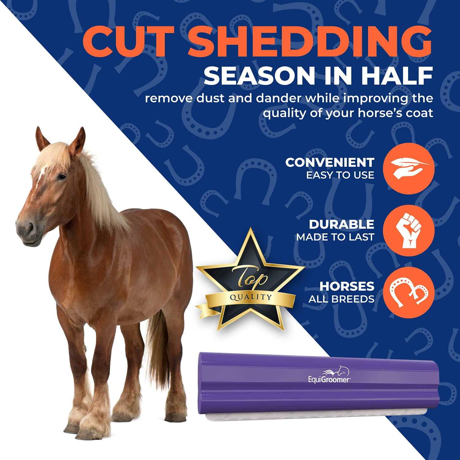 EquiGroomer Deshedding Brush for Horses Undercoat Tool for Large Pets With Short and Long Hair - Healthber