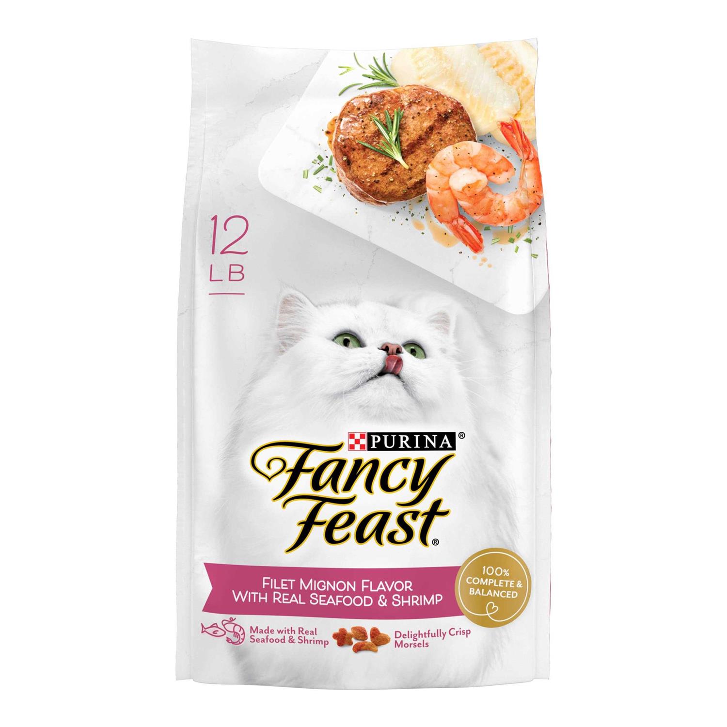 Fancy Feast Dry Cat Food Filet Mignon Flavor with Seafood & Shrimp - Healthber