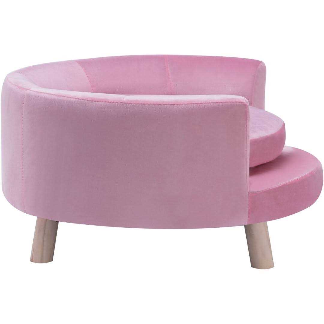 Critter Sitters 28-in. Elegant Faux-Velvet Circular Pet Bed for Small to Medium-Sized Dogs and Cats - Healthber