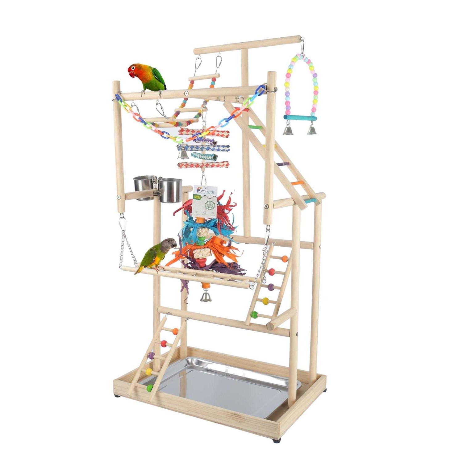 Parrot Playground Large 4 Layers Small Bird Playground Parakeet Bird Play Stand Bird Gym Parrot playpen Play Parrot Playstand Parrot tree - Healthber