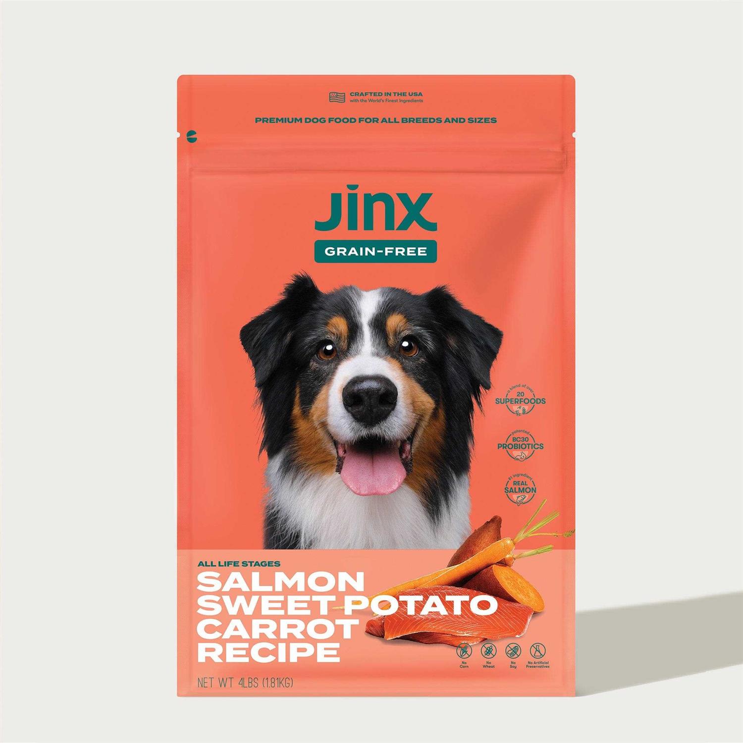 Jinx Salmon Sweet Potato Carrot Grain Free Dog Food - Healthber