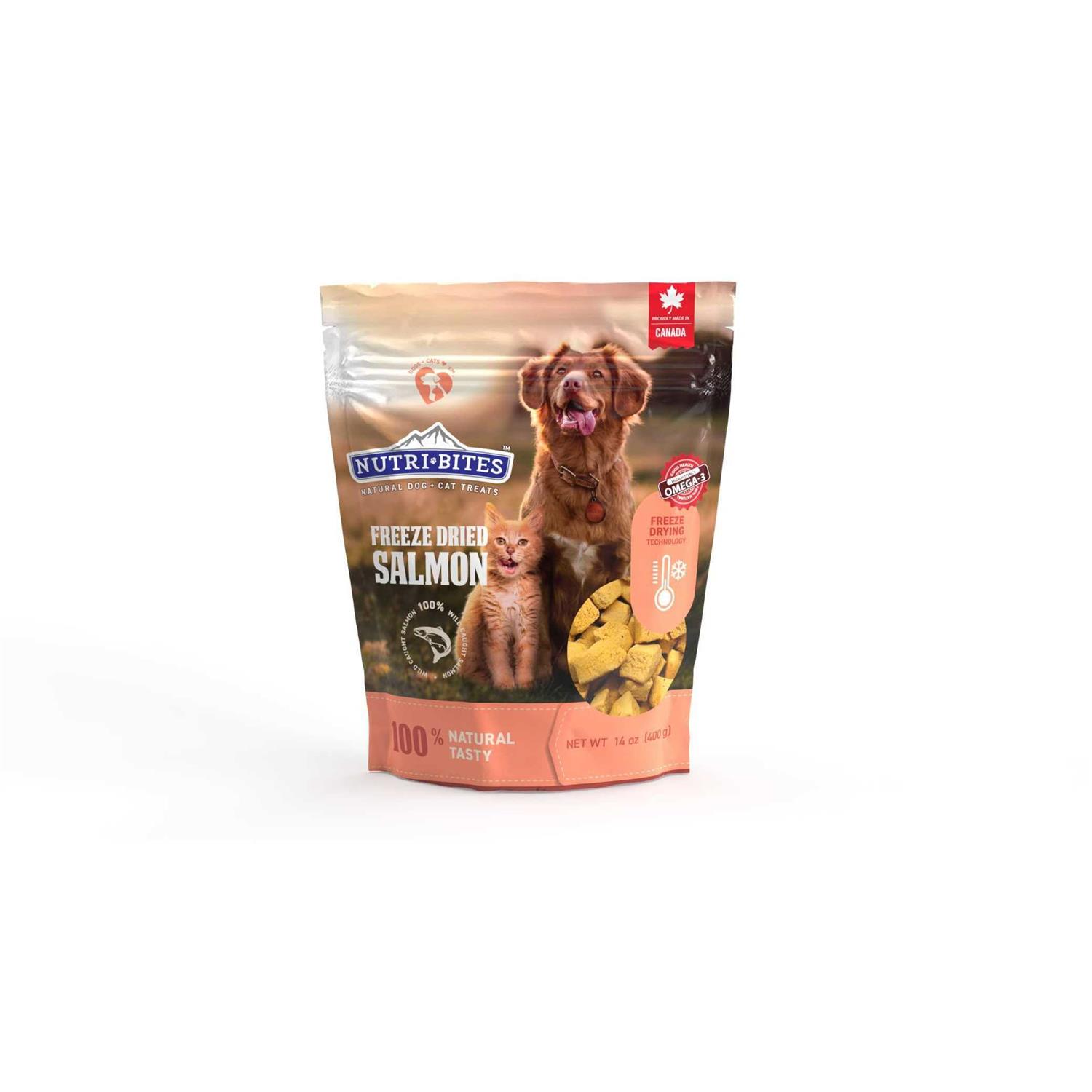 nutri bites freeze dried salmon pets treats rich in protein and omega-3 premium quality 14 oz for dogs and cats - Healthber