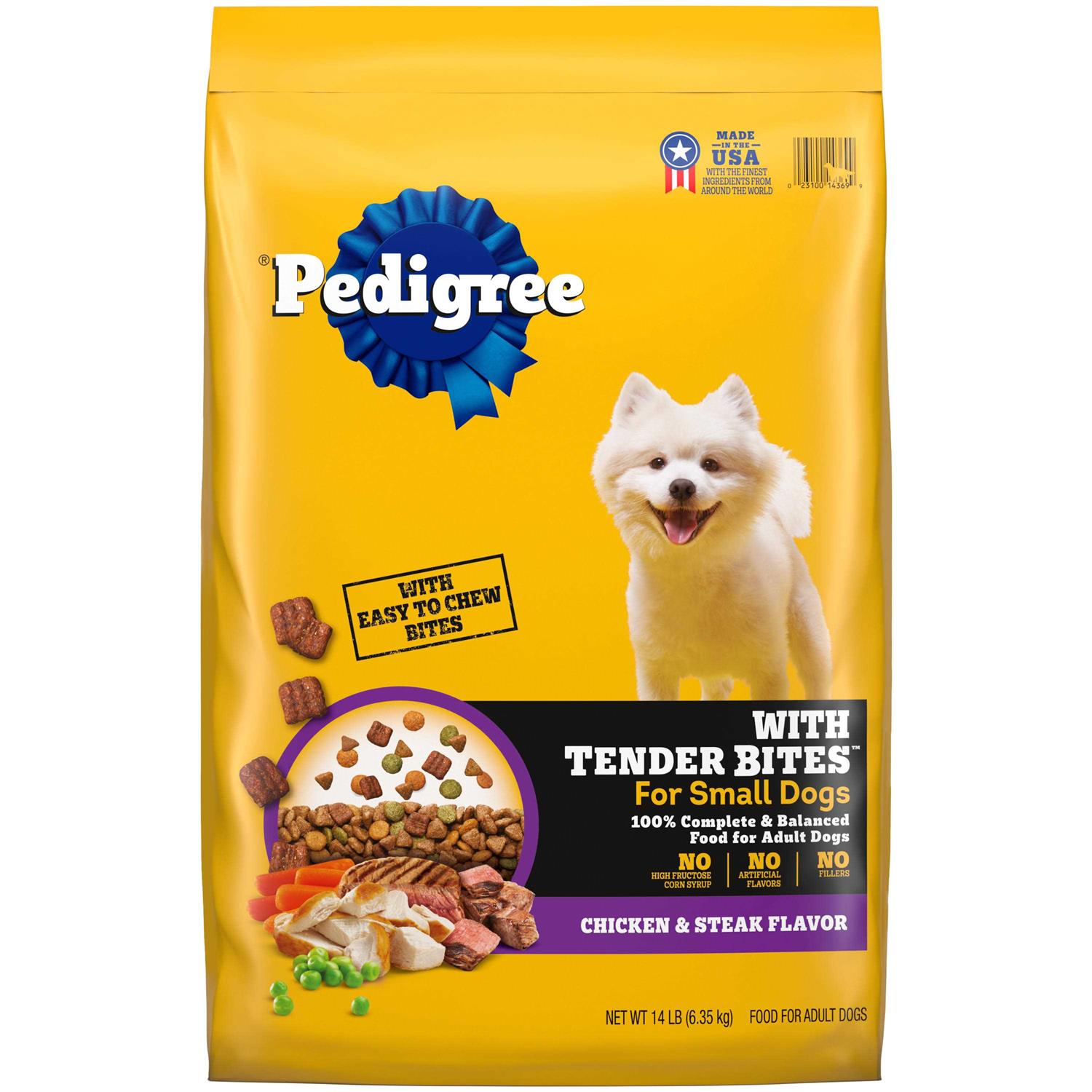 Pedigree Tender Bites Adult Dry Dog Food Chicken and Steak - Healthber
