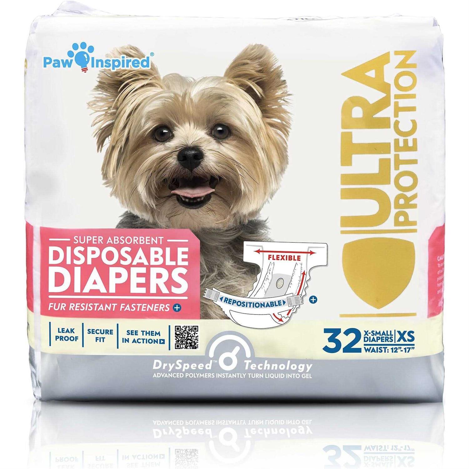 Paw Inspired Disposable Dog Diapers Female Dog Diapers Ultra Protection - Healthber