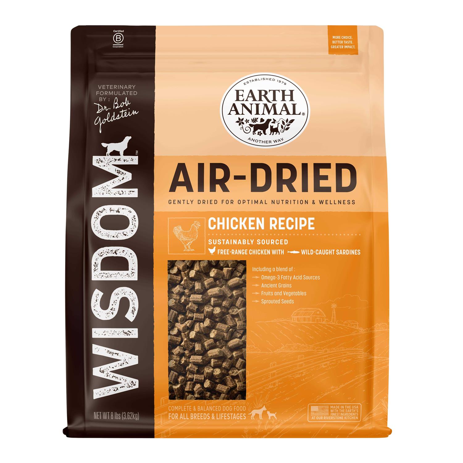 Earth Animal Dog Wisdom Chicken Air Dried - Healthber