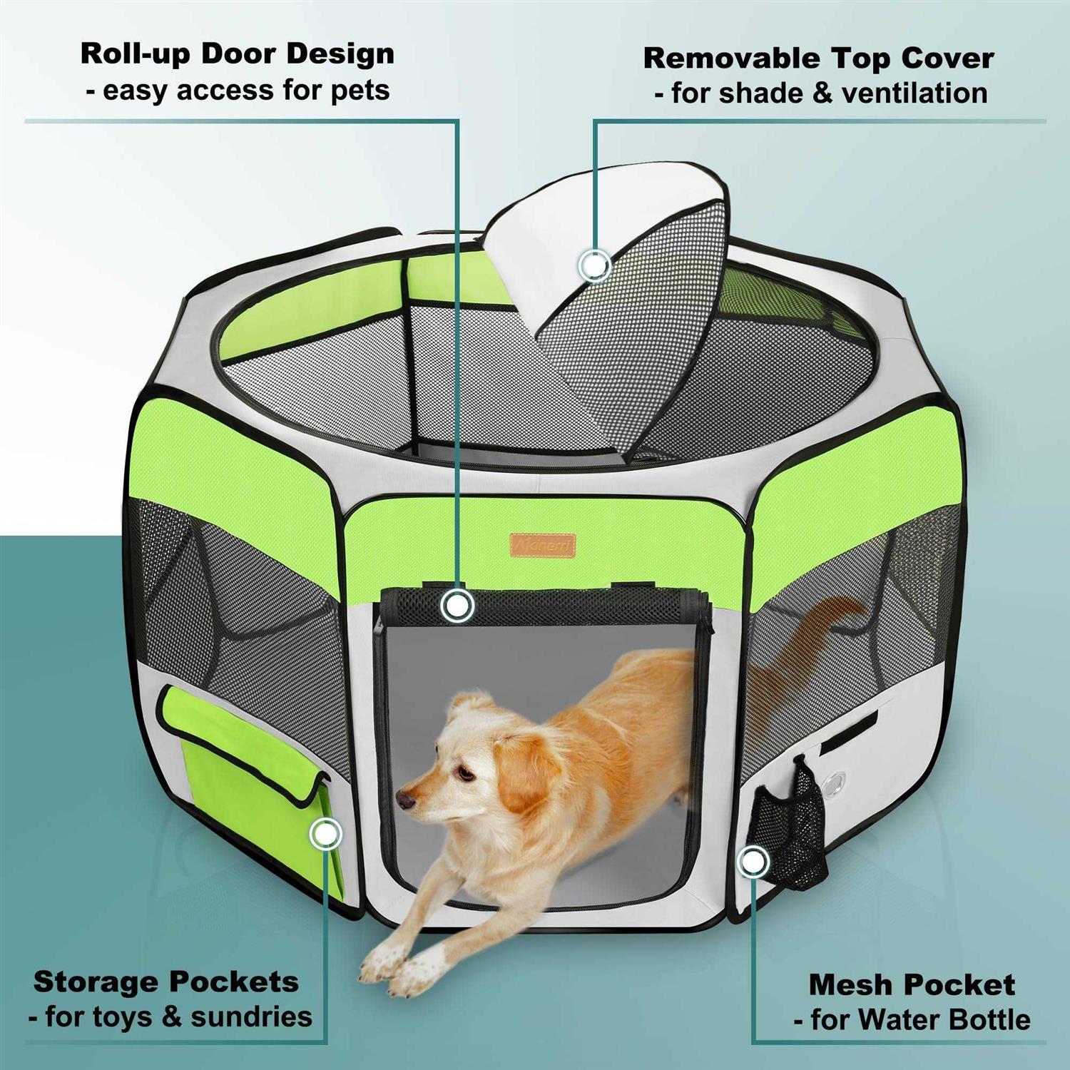 Akinerri Dog Playpen Portable Pet Play Pen for Cat Puppies Rabbits - Healthber
