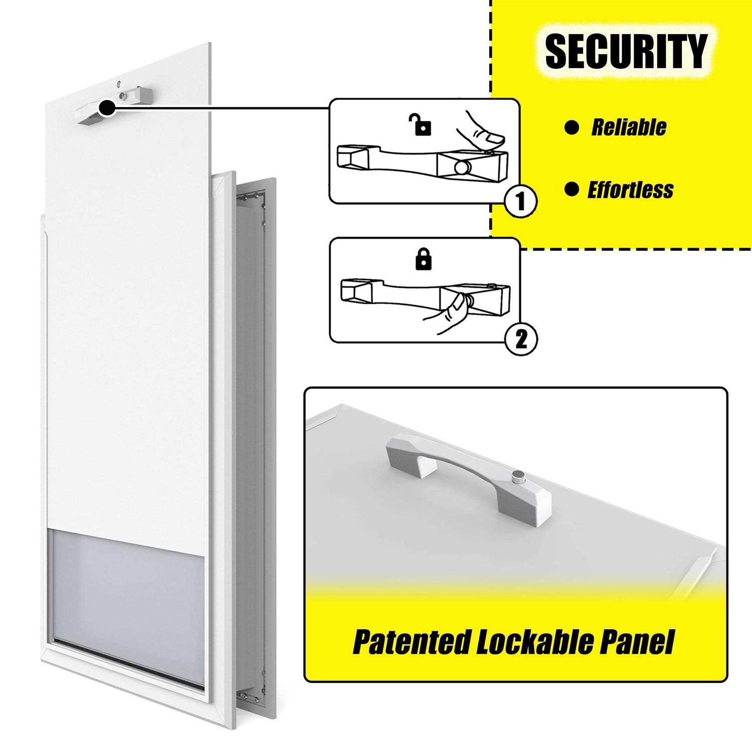URSPET XL Dog Door for Exterior Doors Heavy Duty Aluminum Doggie Door, Extreme Weather Doggy Door, Giant Dog Door for Large and Extra Large Dogs Up - Healthber