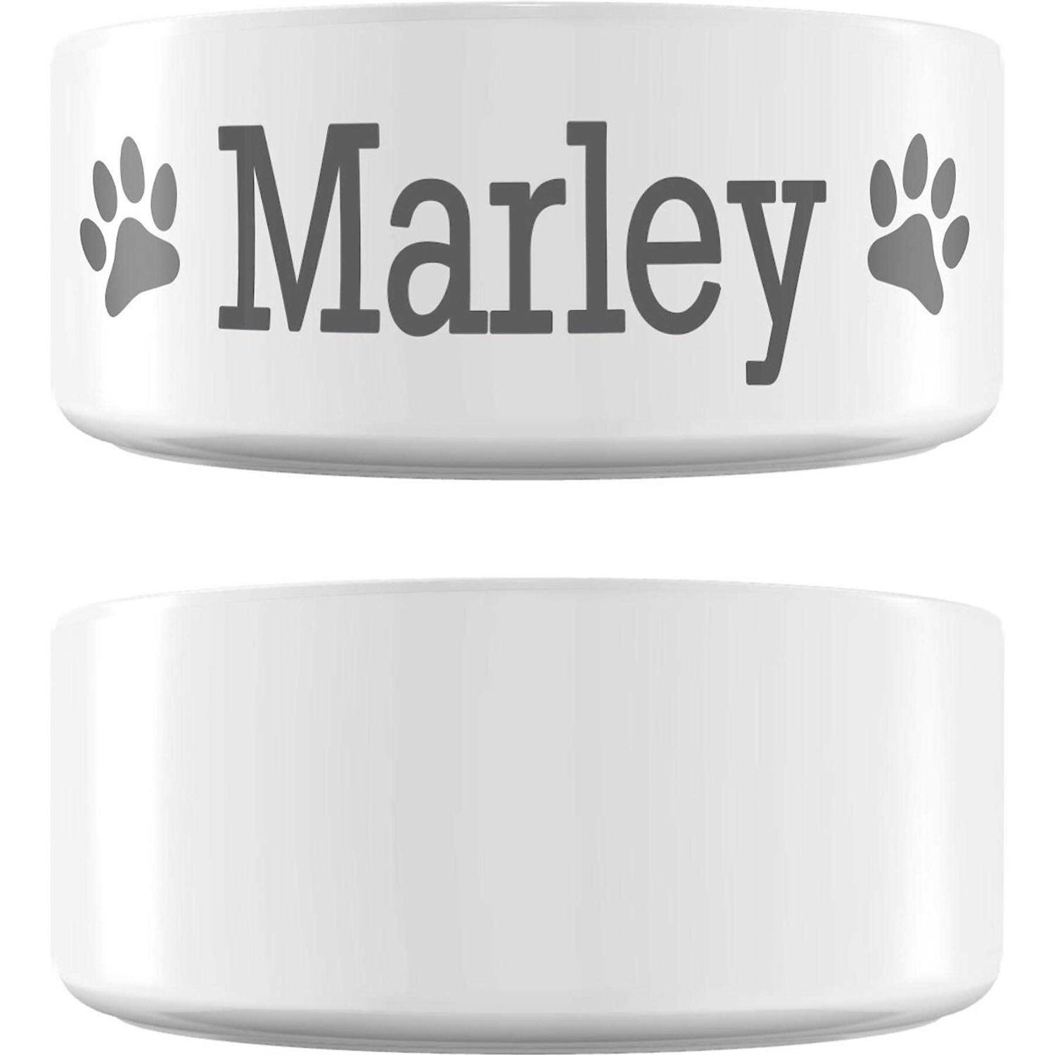 Frisco Paw Print Ceramic Personalized Dog Bowl - Healthber