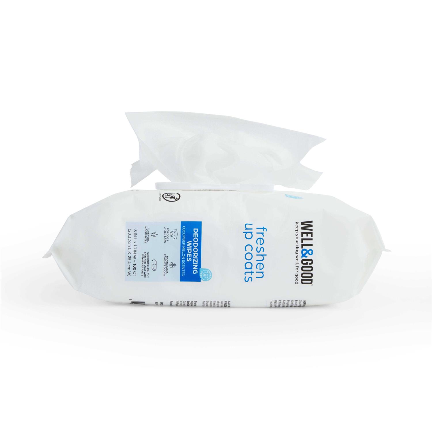 Well & Good Cucumber Melon Deodorizing Dog Wipes - Healthber