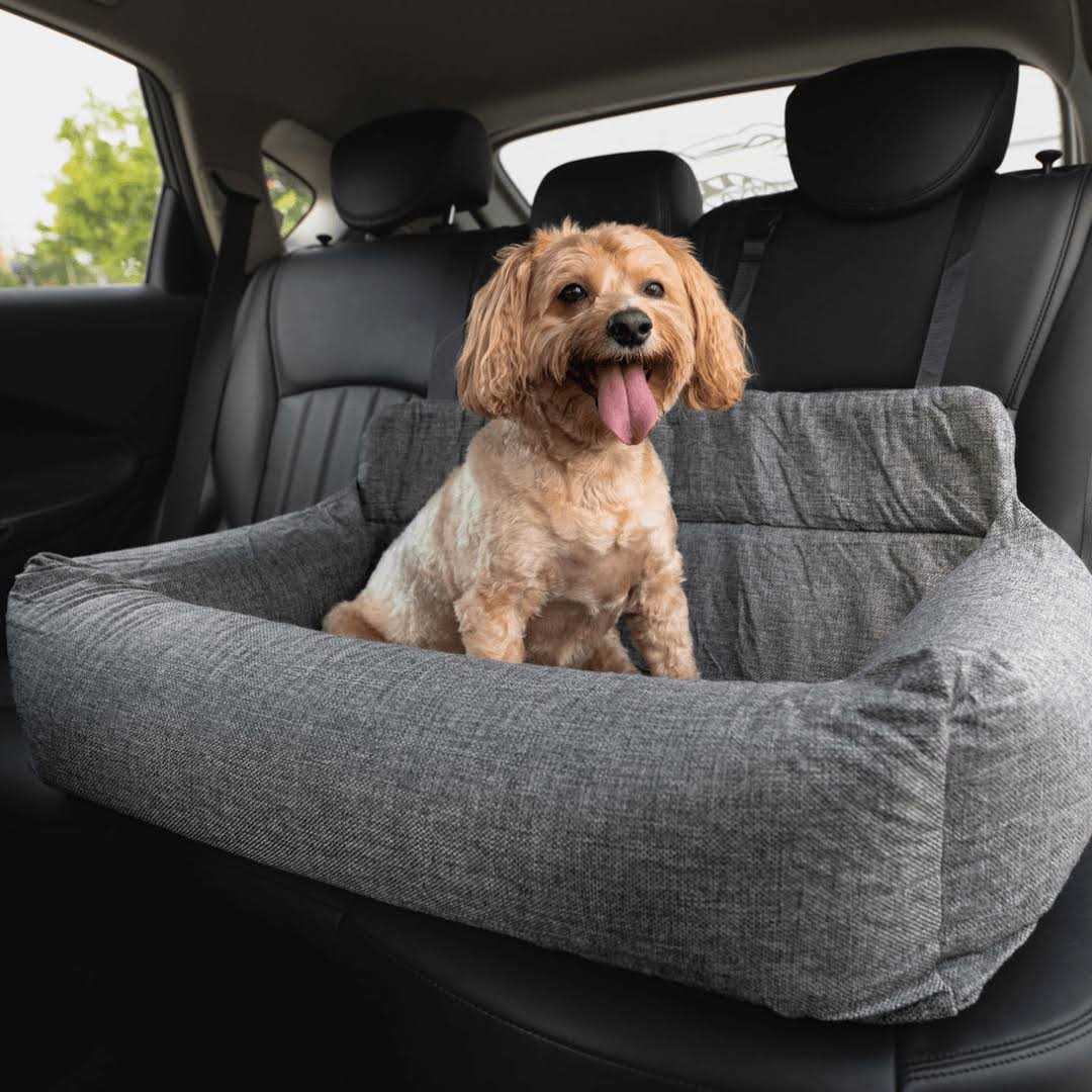 Paw PupProtector Memory Foam Dog Car Bed Gray Seat - Healthber