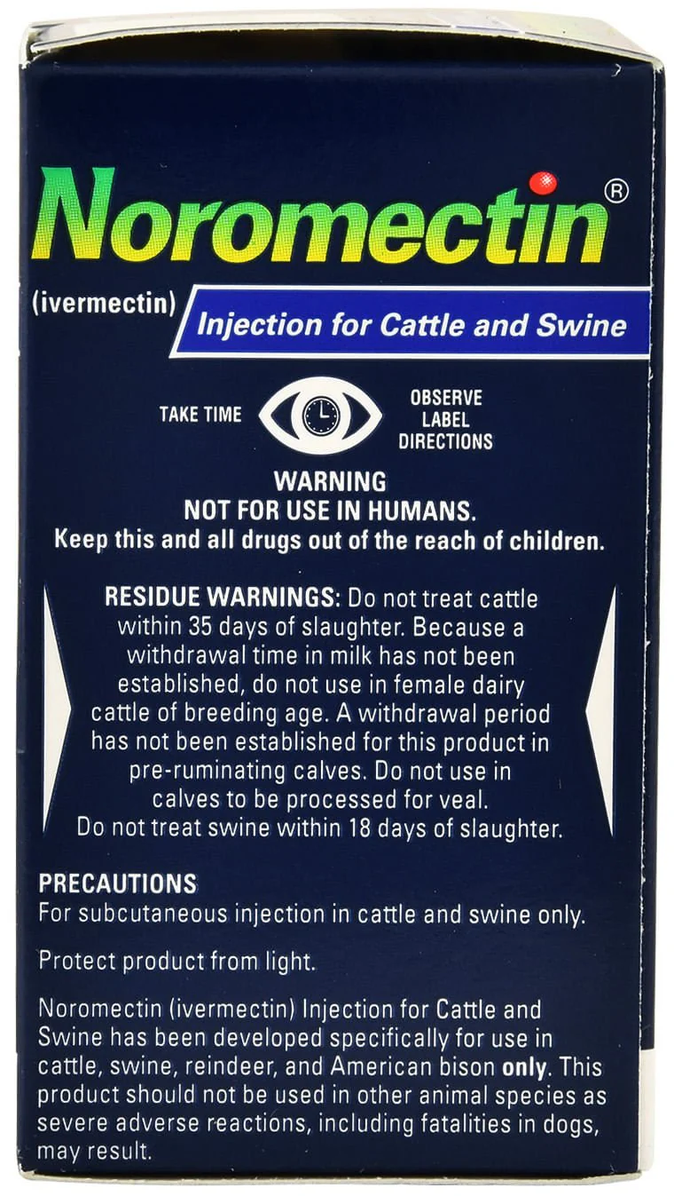 Noromectin Injectable Cattle & Swine Wormer (1% Ivermectin) - Healthber