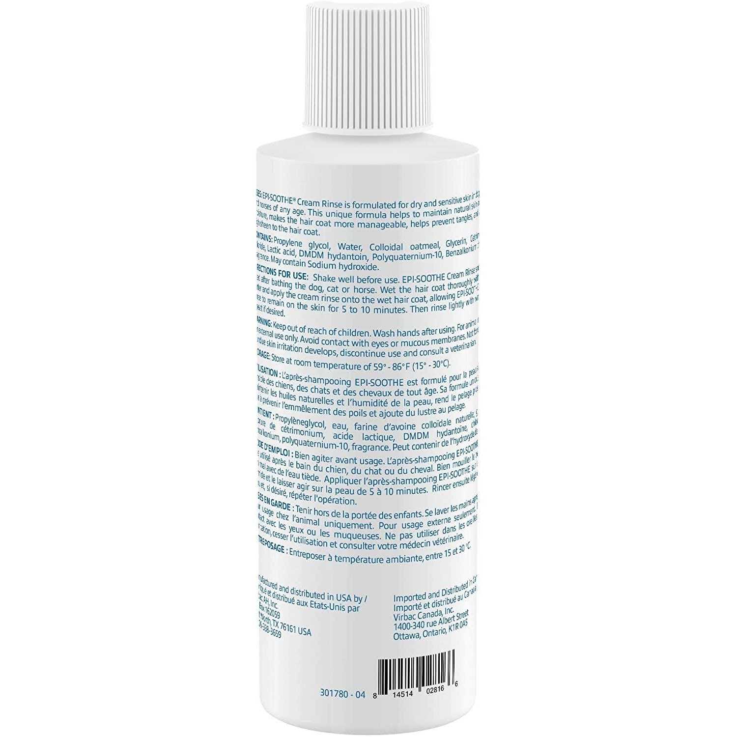 Virbac Epi-Soothe Cream Rinse Pet Conditioner - Healthber
