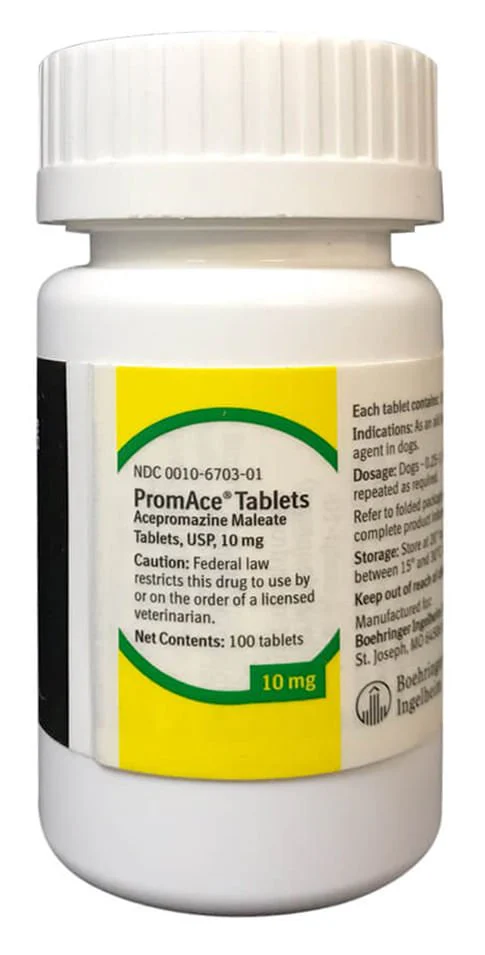 Rx PromAce (acepromazine maleate) Tablets for Horses, Dogs, & Cats - Healthber