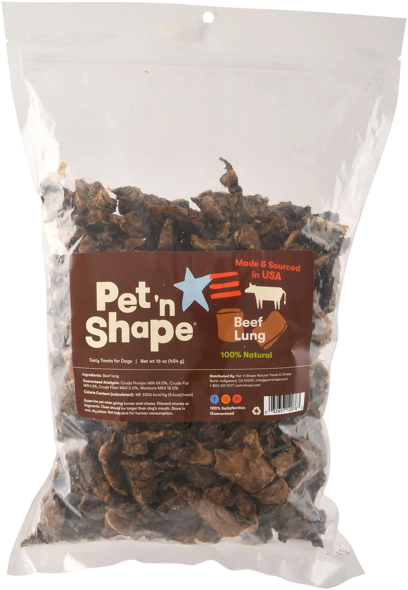 Pet 'n Shape Roasted Beef Lung Treats - Healthber